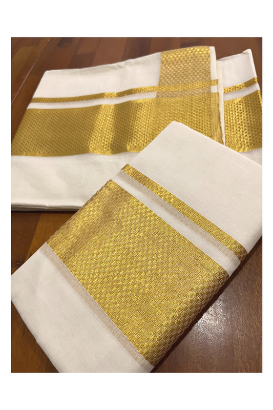 Southloom Premium Handloom Single Set Mundu with Paa Neythu Kasavu Design Border 2.80 Mtrs