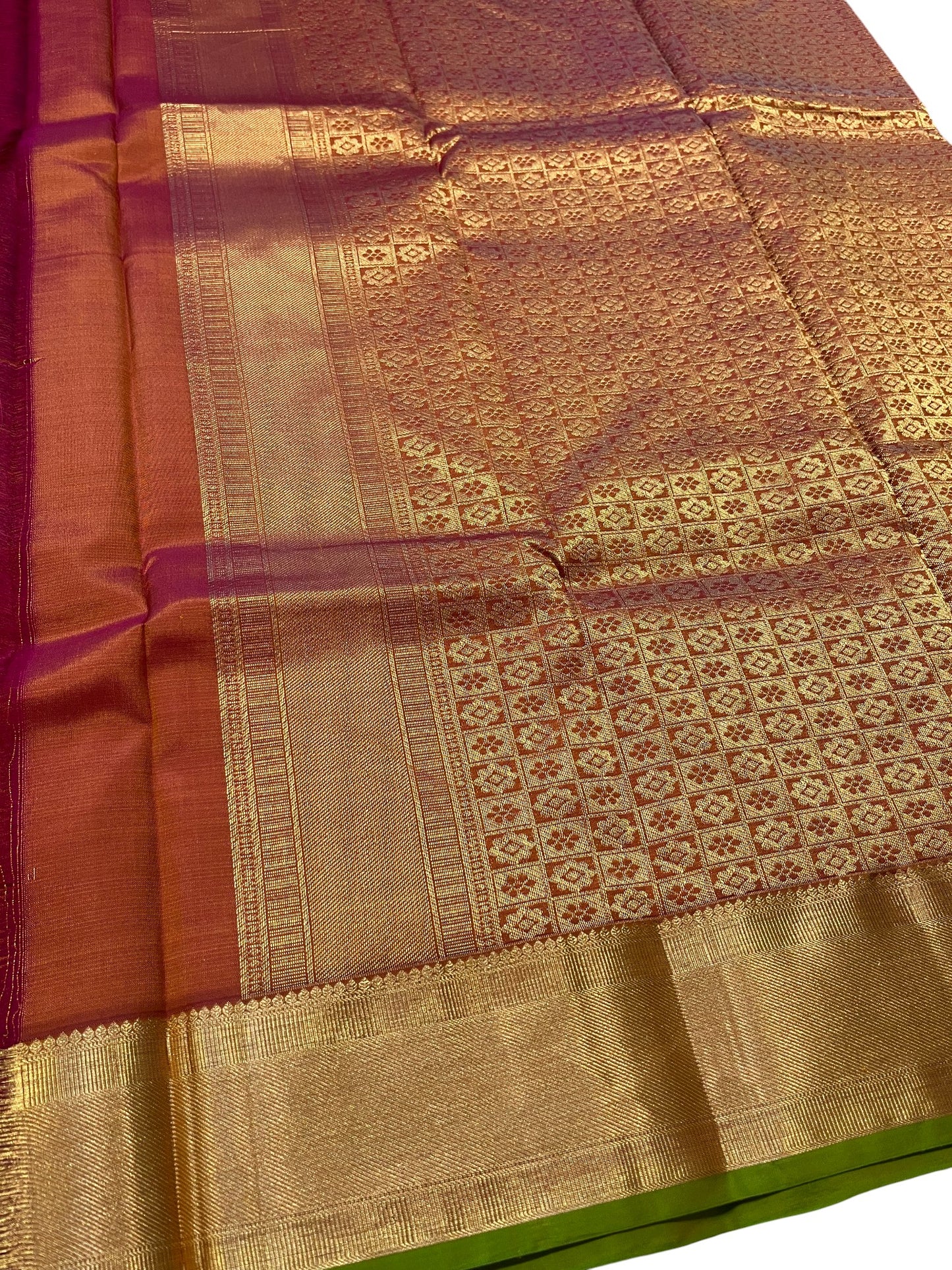 Southloom Pure Handloom Bridal Kanchipuram Silk Saree with Korvai Work(Yellow&Maroon)