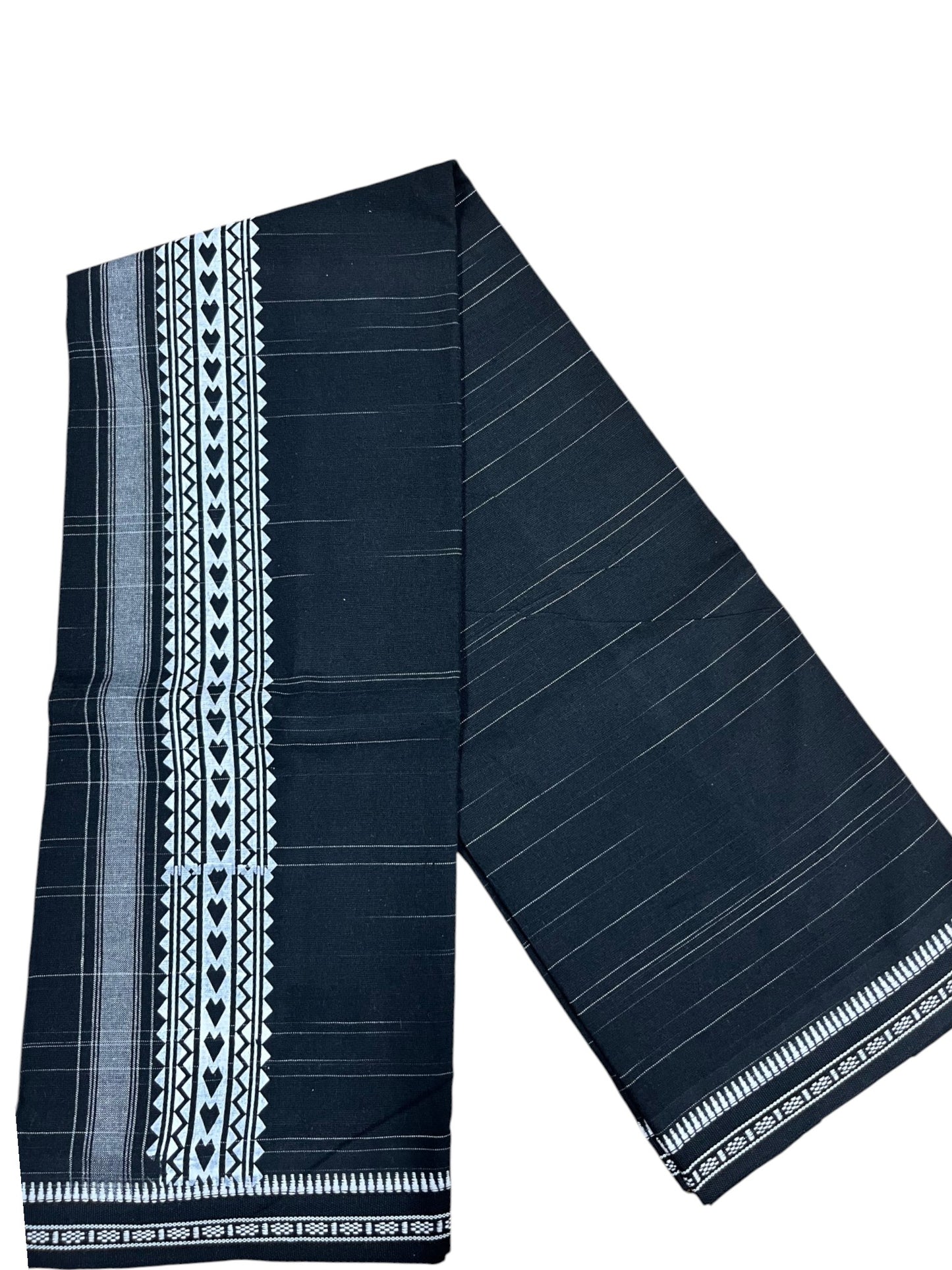 Southloom Black Printed Single Mundu / Otta Mundu / Lungi (South Indian Kerala Dhoti)