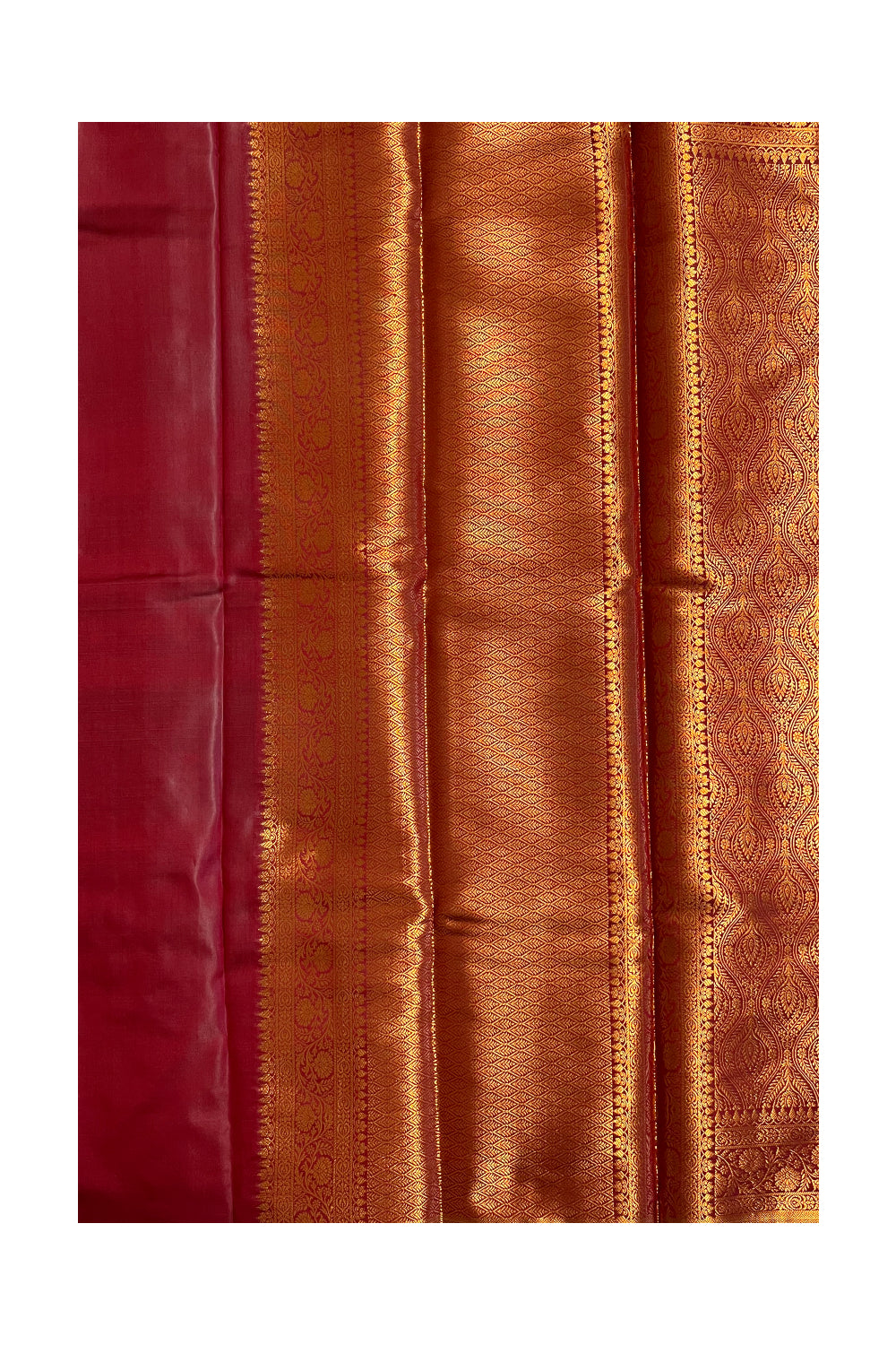 Southloom Banarasi Silk Brocade Bridal Saree WIth Woven Borders And Blouse Piece in Gold and Brown