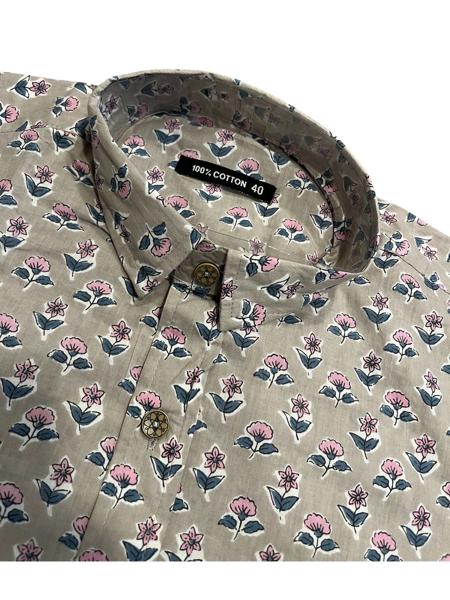 Southloom Jaipur Pure Cotton Printed Shirt For Men (Large)