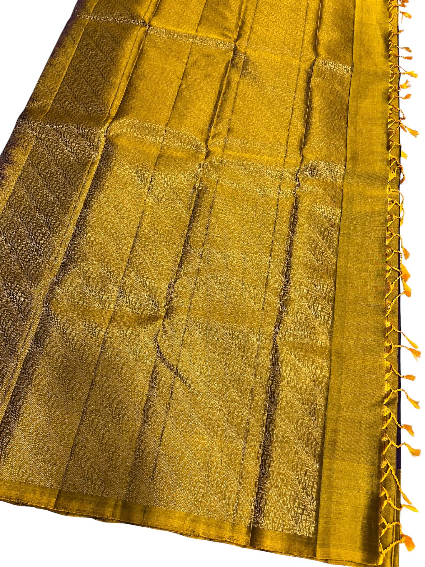 Southloom Pure Handloom Kanchipuram Silk Saree with Butta Work (Gold & Purple )
