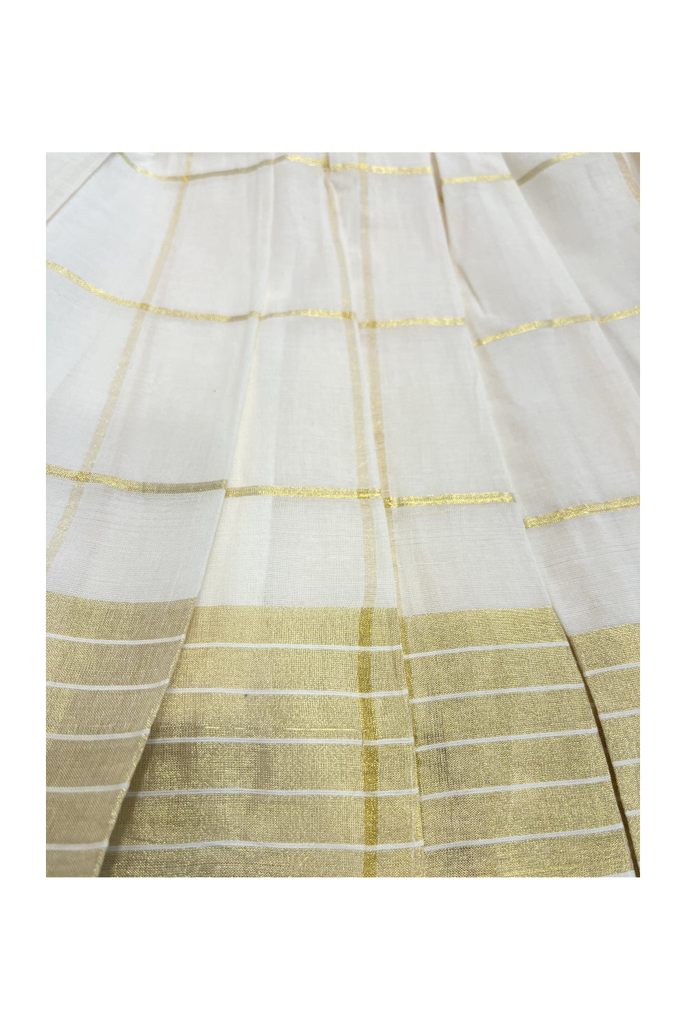 Southloom Premium Kasavu Frock in Balaramapuram Handloom Fabric for Girls