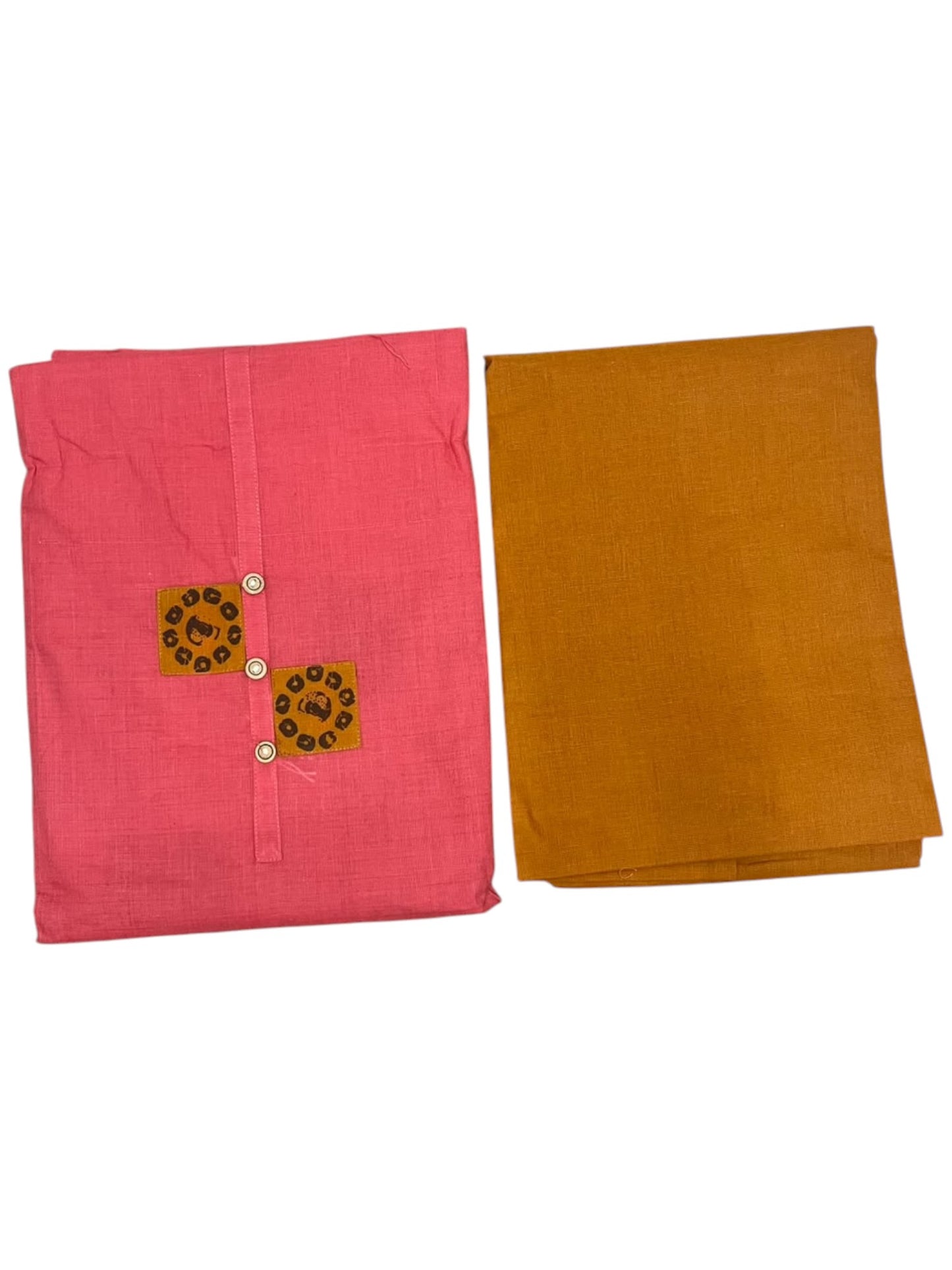 Southloom™ Cotton 3 Piece peach Salwar Material with Woven Work