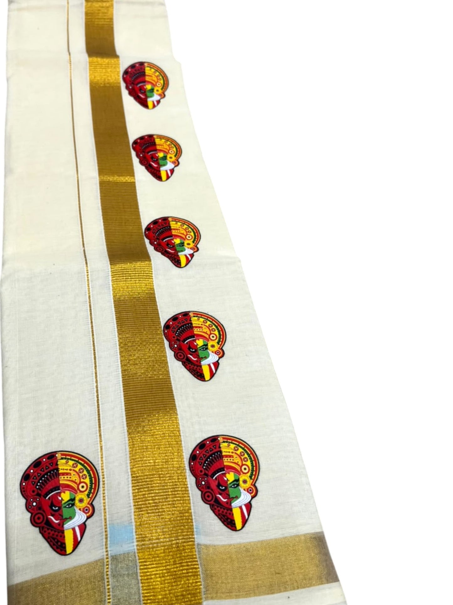 Southloom Cotton Kasavu Printed Kids's Velcro Mundu SLK