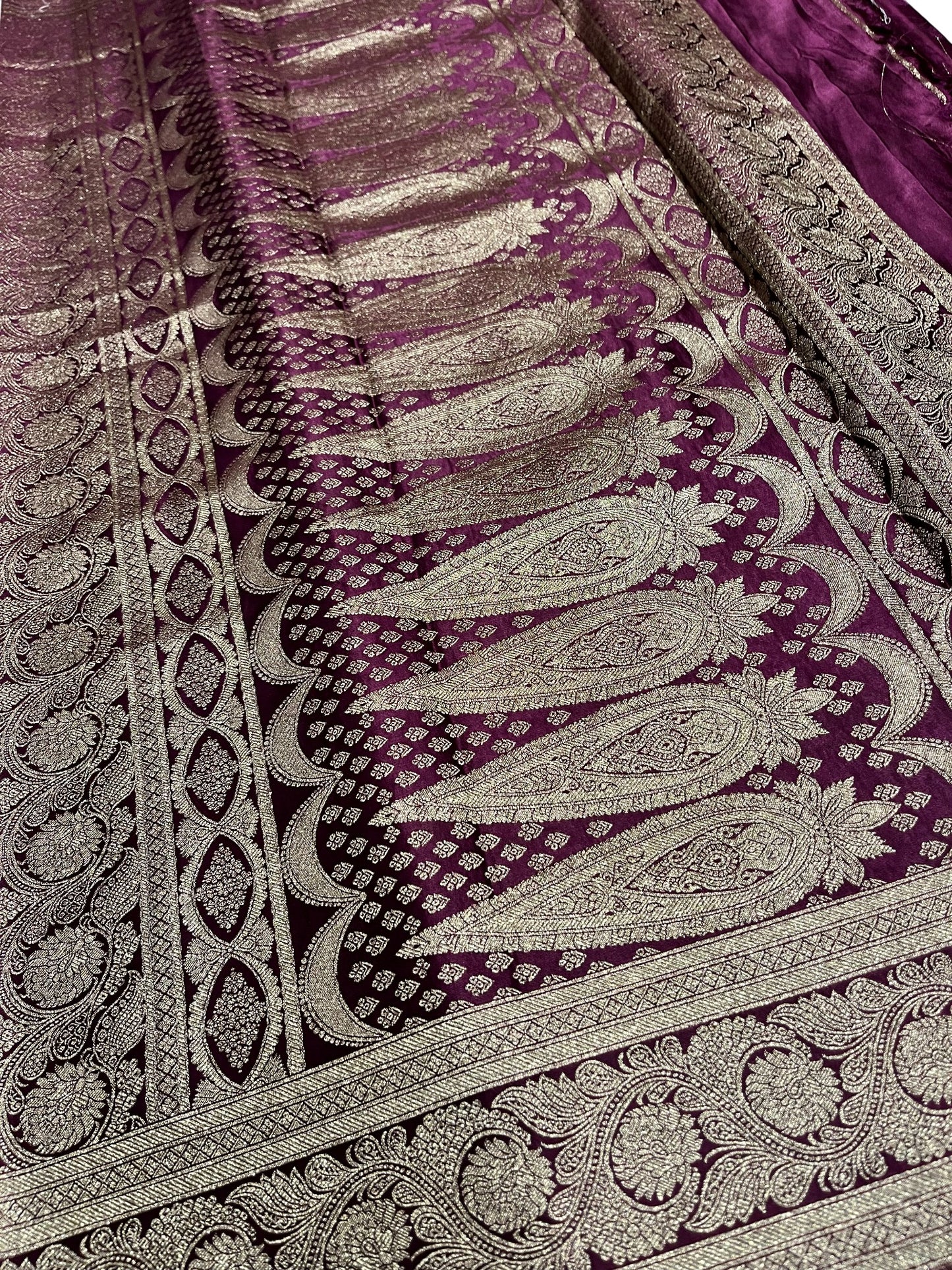 Southloom Satin Banarasi Silk Saree with Woven Work on Body and Borders