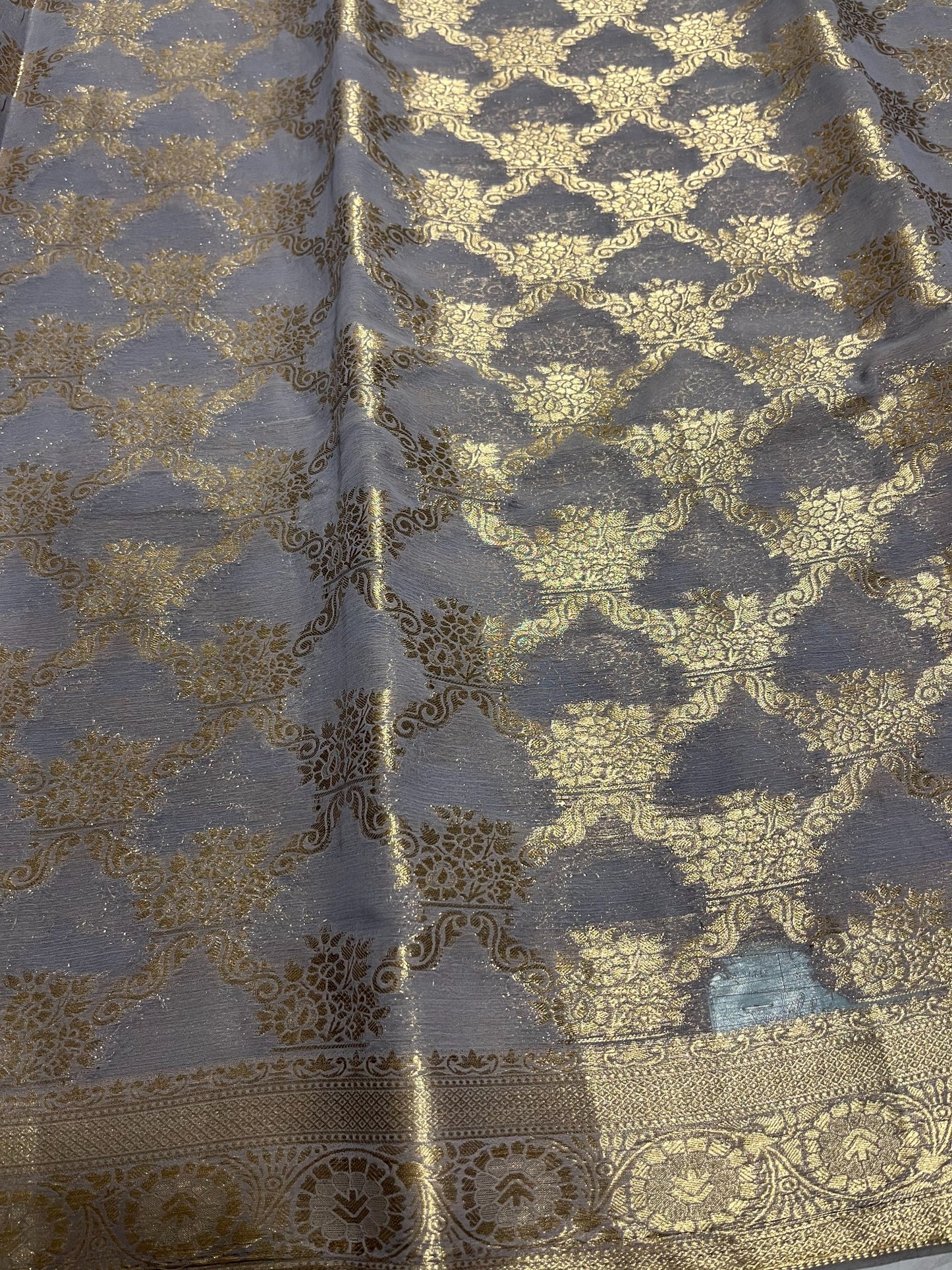 Southloom Georgete Banarasi Silk Saree with Woven Work on Body and Borders