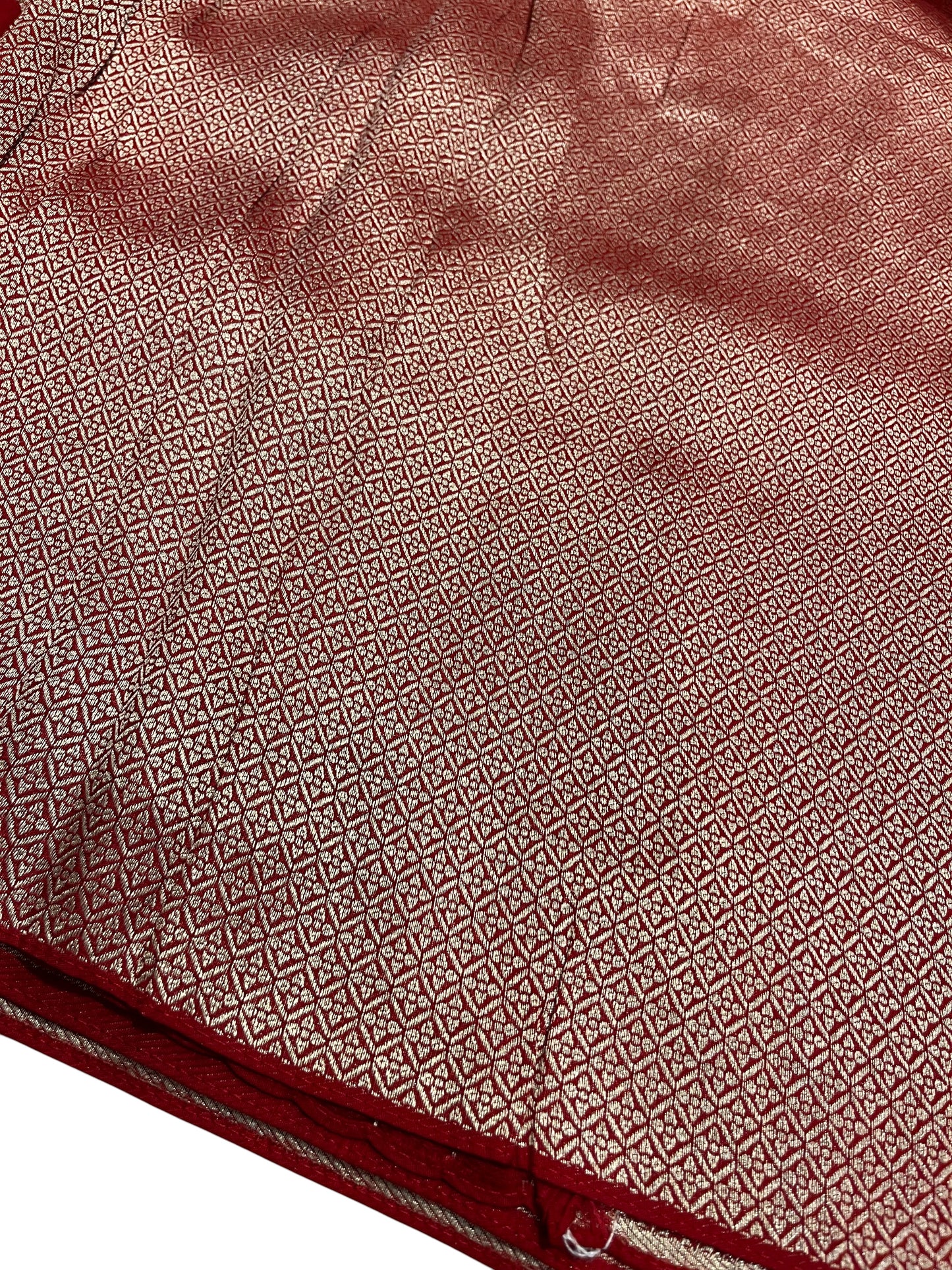 Southloom Pure Banarasi Silk Saree with Woven Work on Body and Borders (Red & Purple)