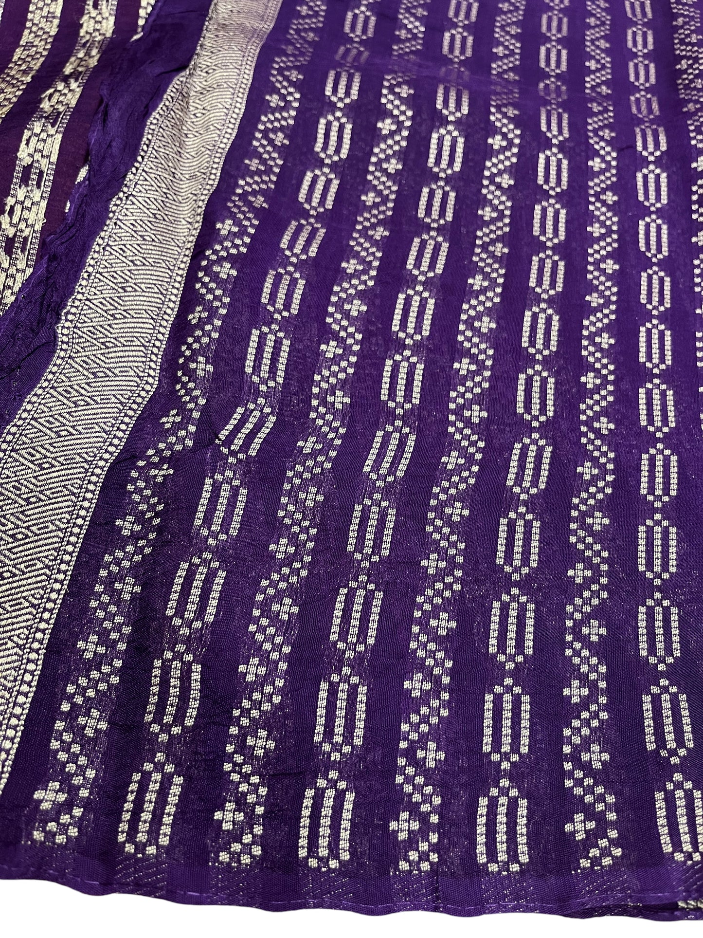 Southloom Banarasi Silk Saree with Woven Work on Body and Borders (Orange & Violet)