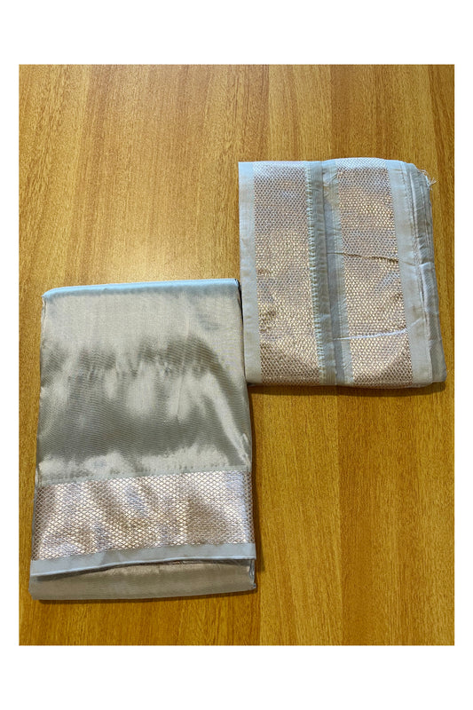 Southloom Semi Silk Mundu / Vesthi / Dhothi Set with Matching Silk Shirt Piece (Including Silk Shawl)