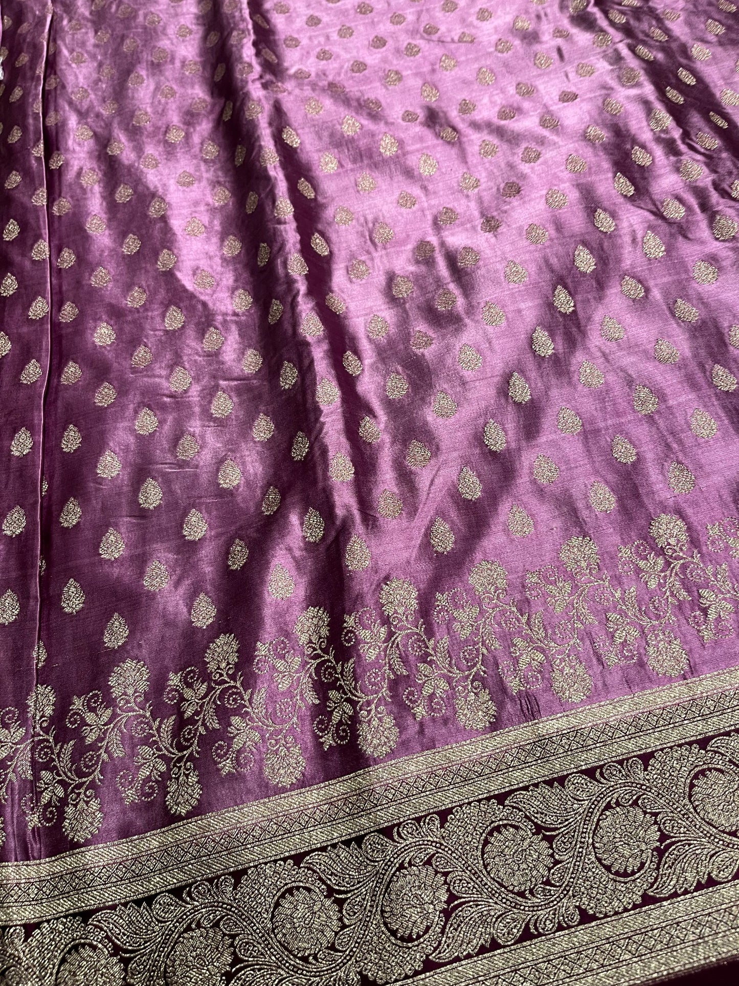 Southloom Satin Banarasi Silk Saree with Woven Work on Body and Borders
