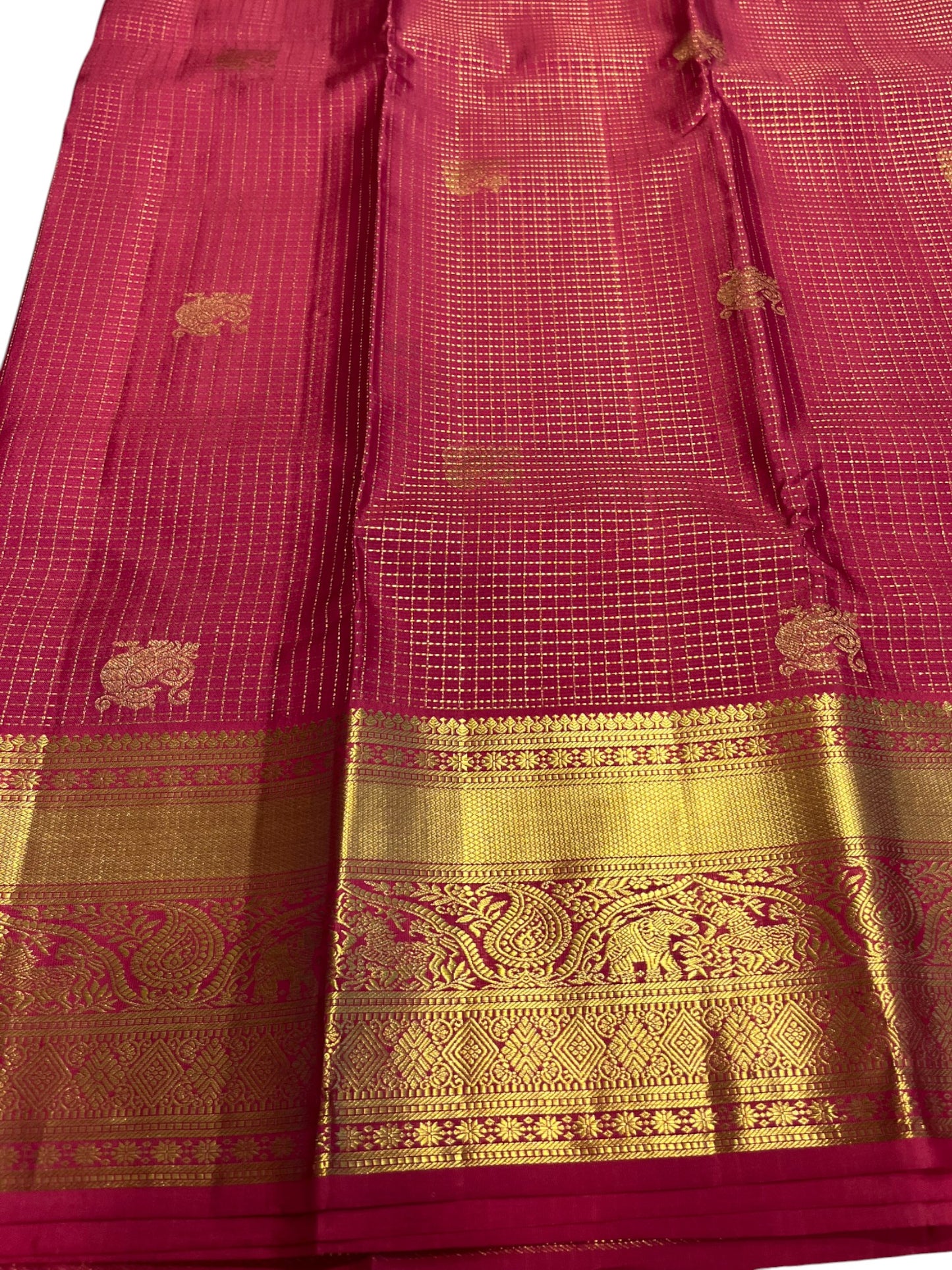 Southloom Premium Handloom Bridal Kanchipuram Silk Saree with Korvai Work
