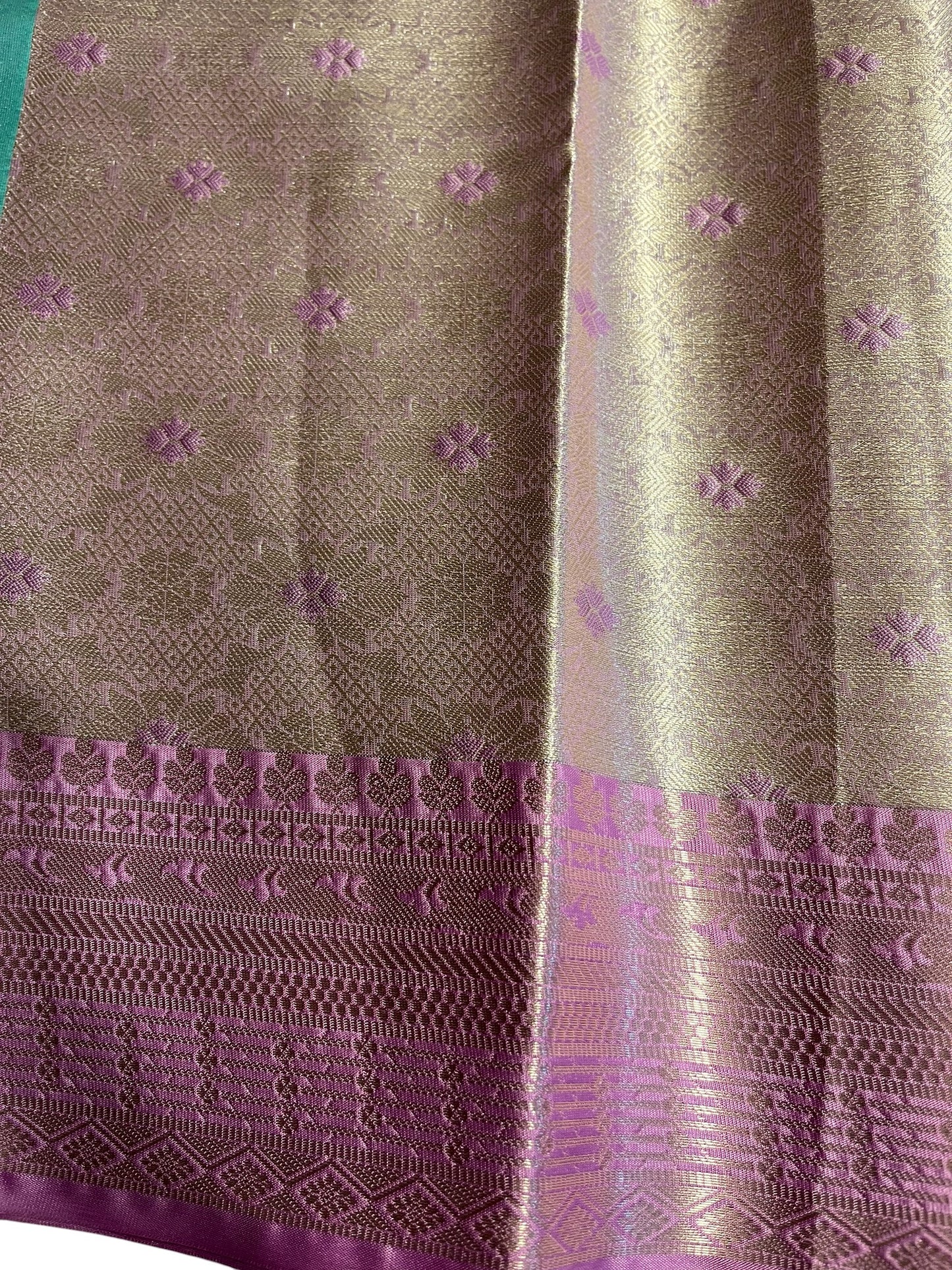 Southloom Semi Banarasi Katan Tissue Saree with Woven Work on Body and Borders