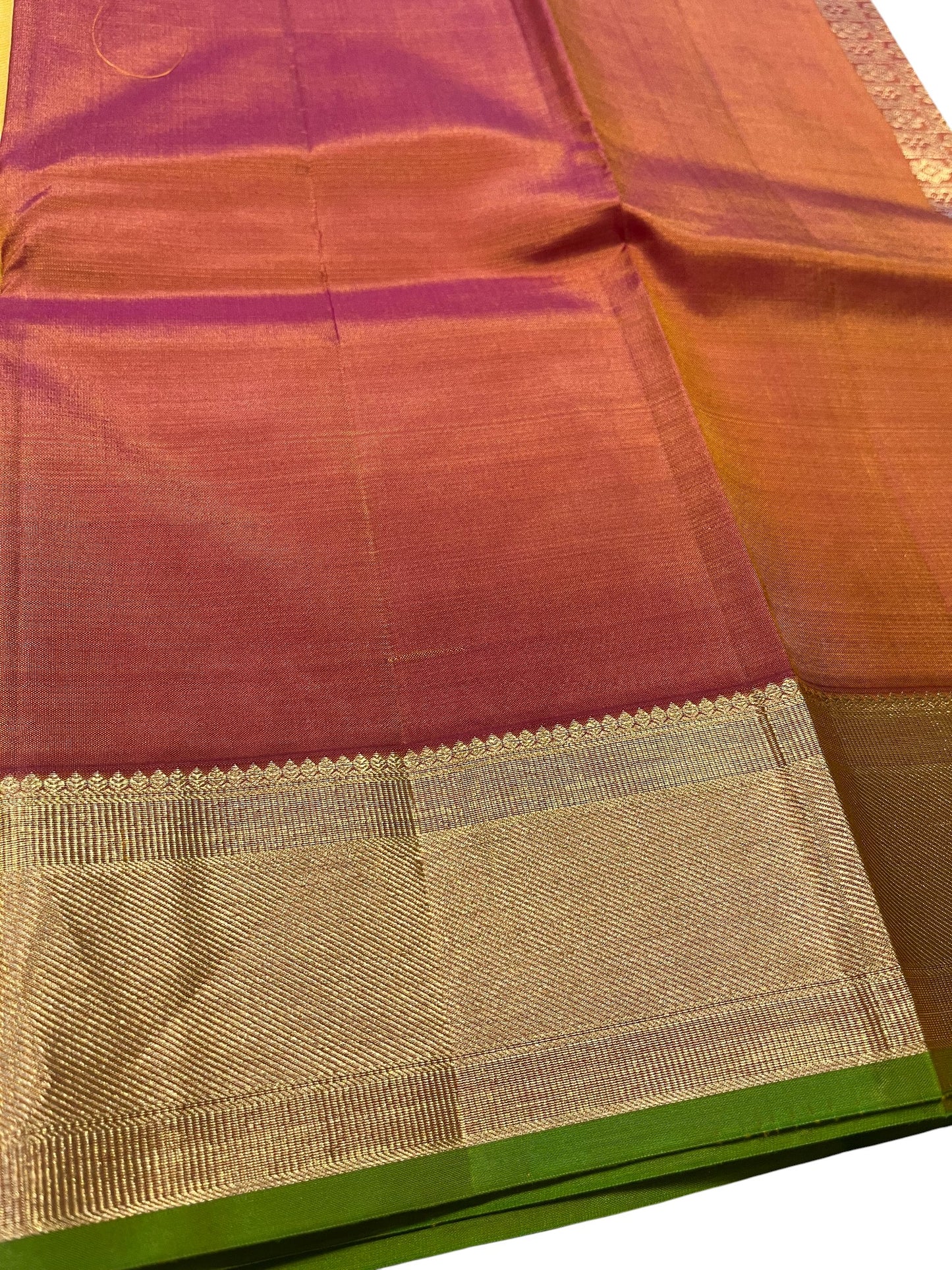 Southloom Pure Handloom Bridal Kanchipuram Silk Saree with Korvai Work(Yellow&Maroon)