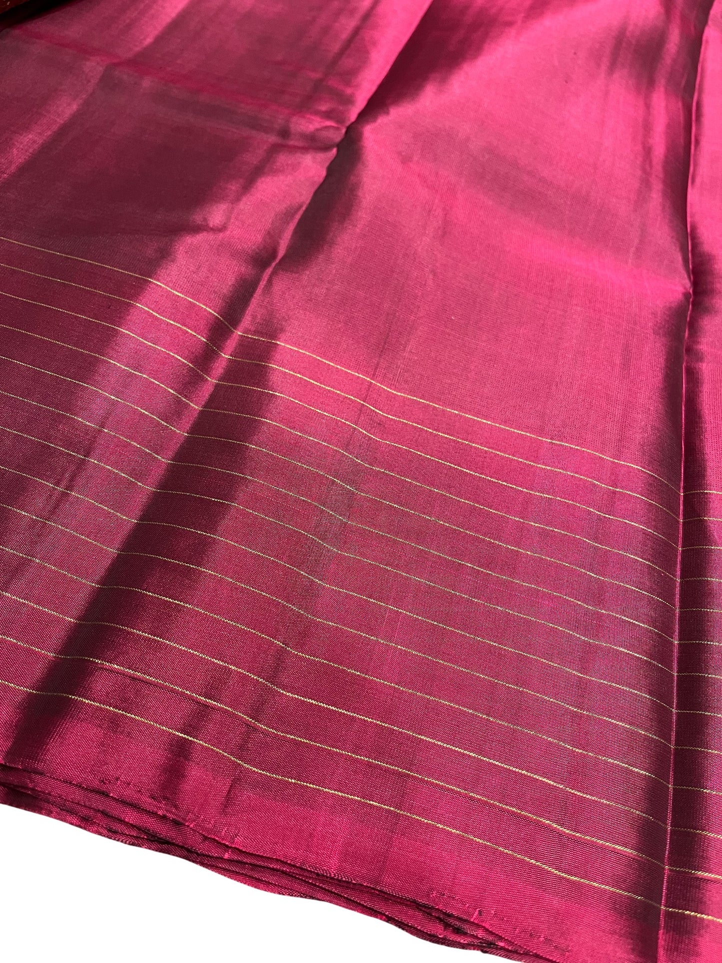 Southloom Pure Handloom Kanchipuram Silk Saree with Korvai Work (Grey & Magenta)