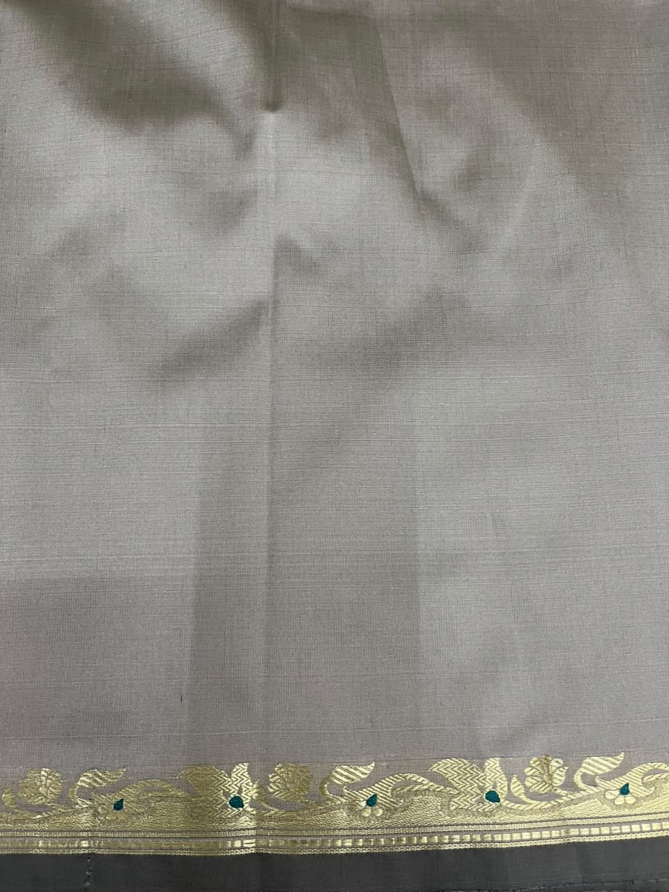 Southloom Satin Banarasi Silk Saree with Woven Work on Borders In Grey
