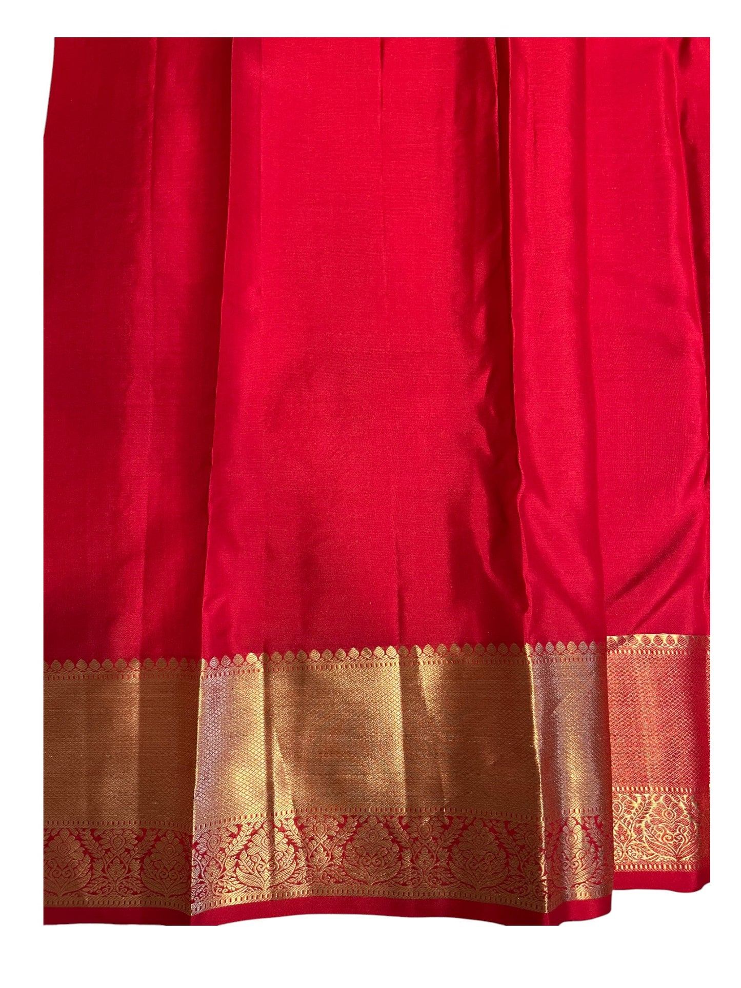 Southloom Pure Handloom Bridal Kanchipuram Silk Saree with Korvai Work (Red)