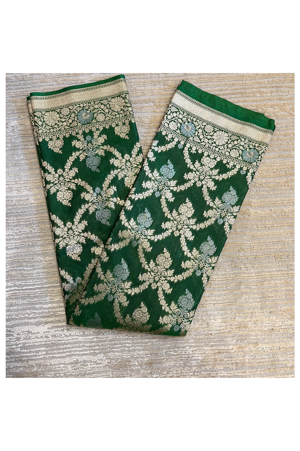 Southloom Banarasi Georgette Woven Work Saree in Green