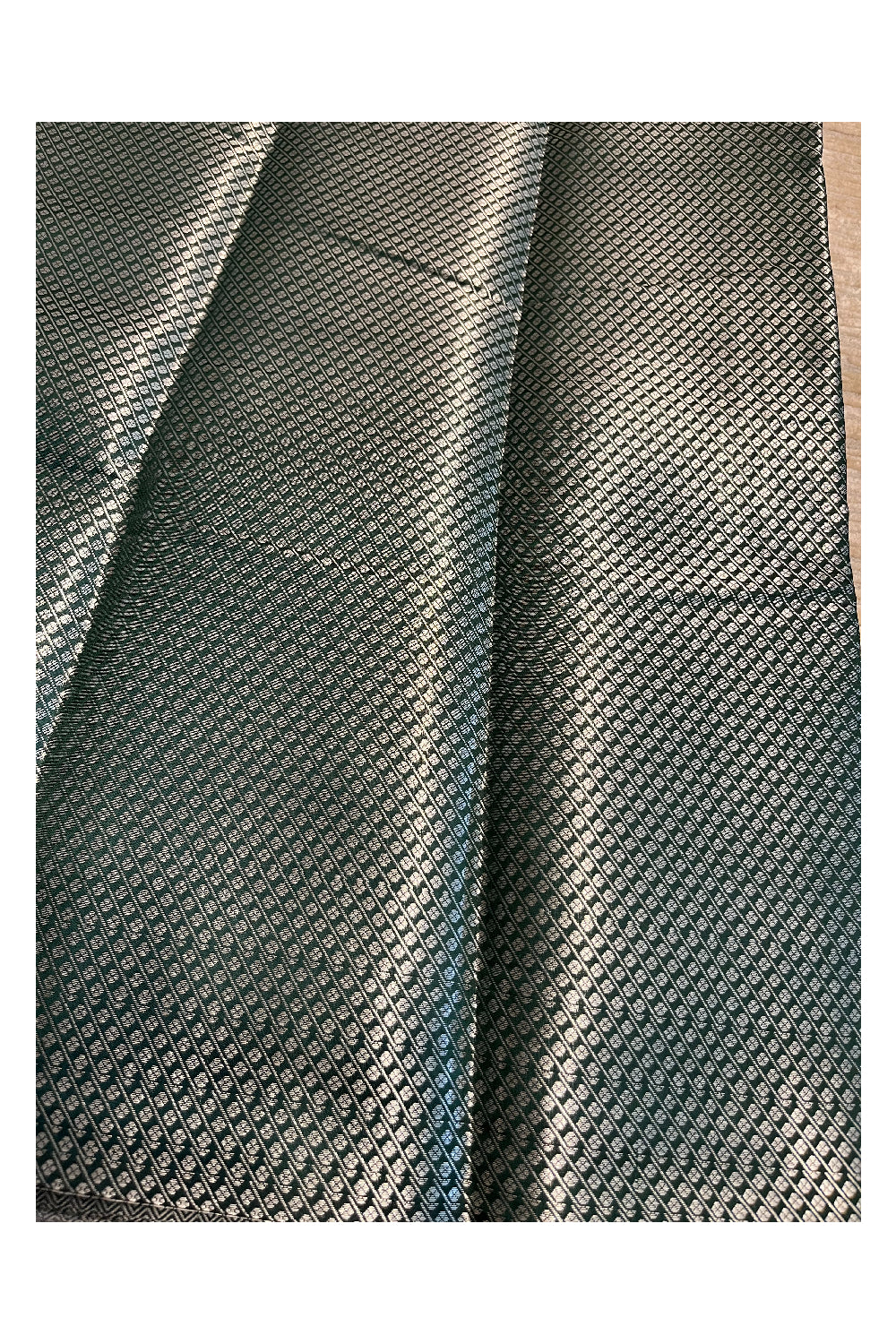 Southloom Banarasi Silver Zari Brocade Work Silk Saree in Green Pastel Shade