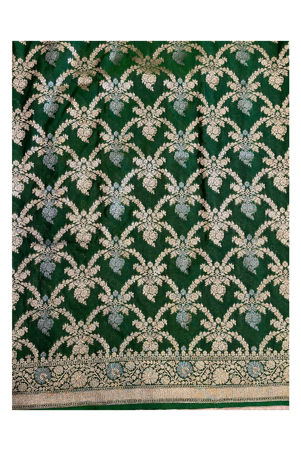 Southloom Banarasi Georgette Woven Work Saree in Green