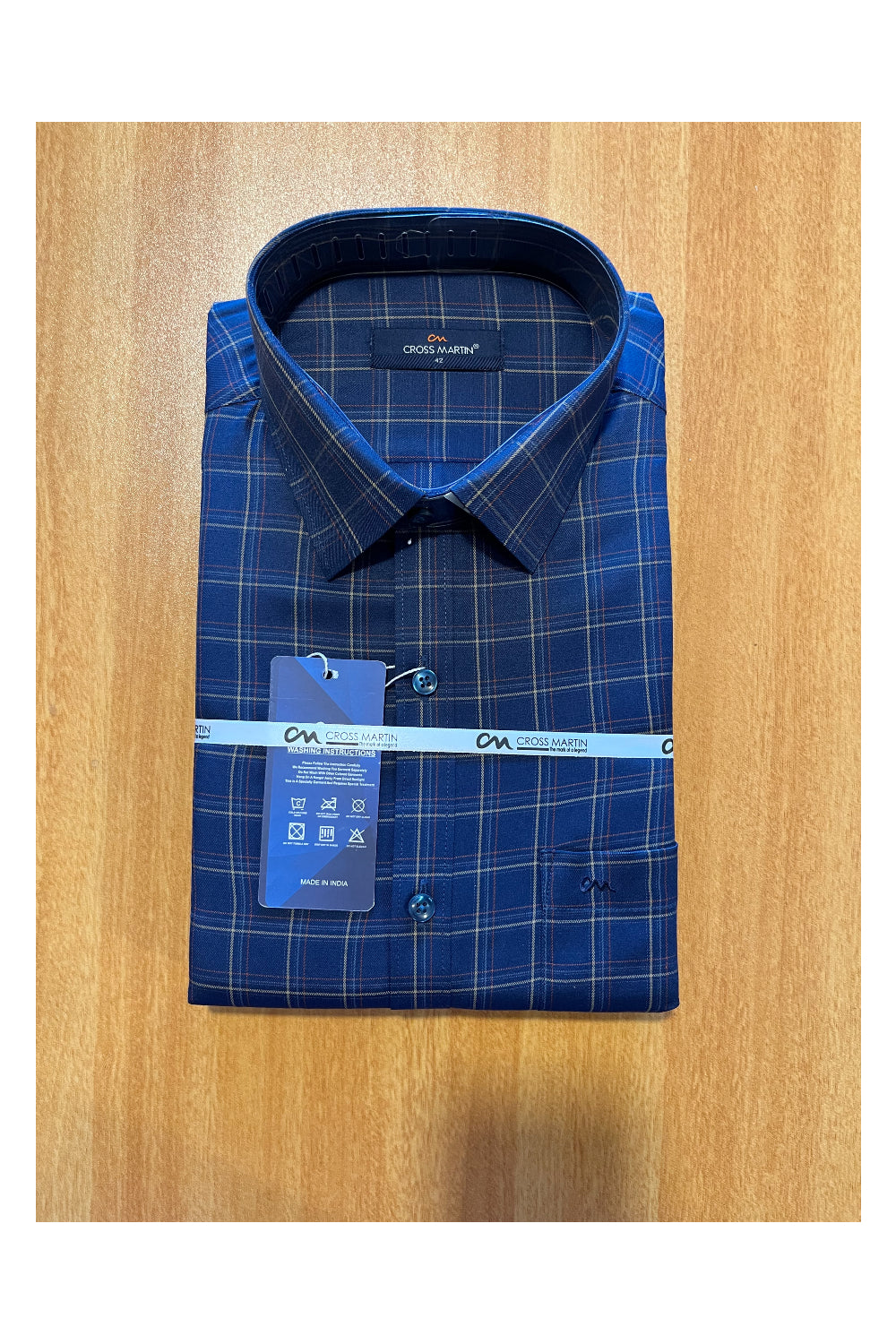 Pure Cotton Blue Check Shirt (42 FS)