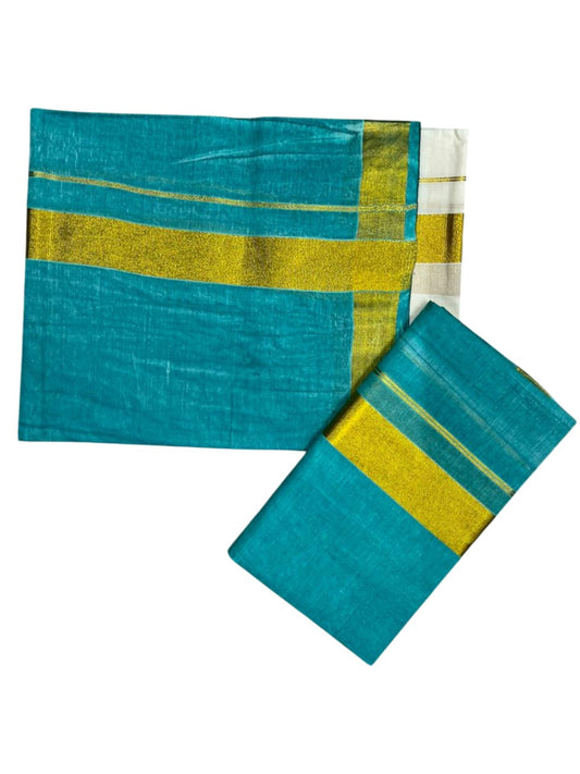 Southloom Tie & Dye - Half & Half Multi Colour Design Set Mundu with Super Soft Cotton (Mundum Neriyathum) 2.80 mtrs SL264