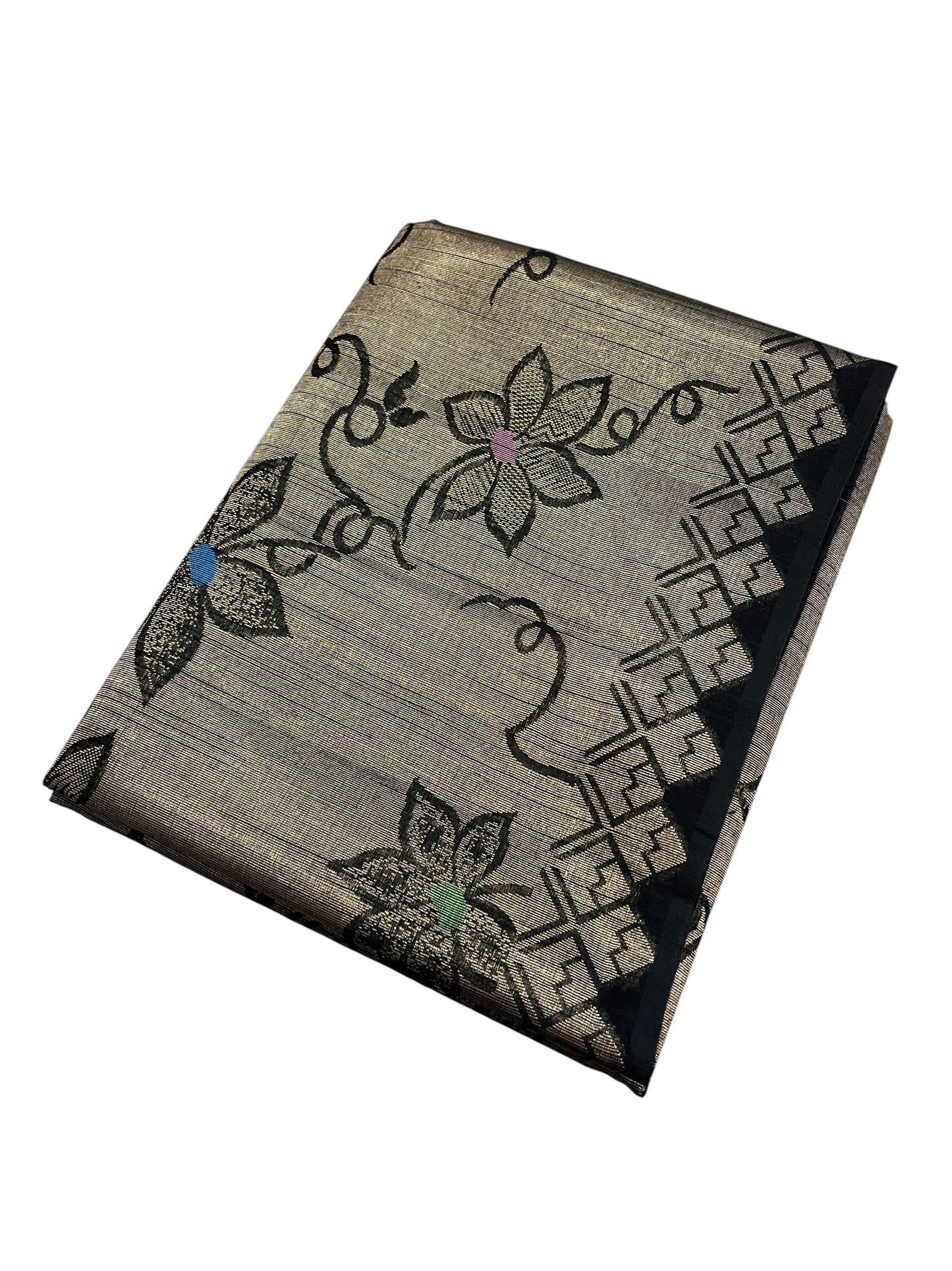 Southloom Banarasi Silk Saree with Woven Work on Body and Borders (Beige)