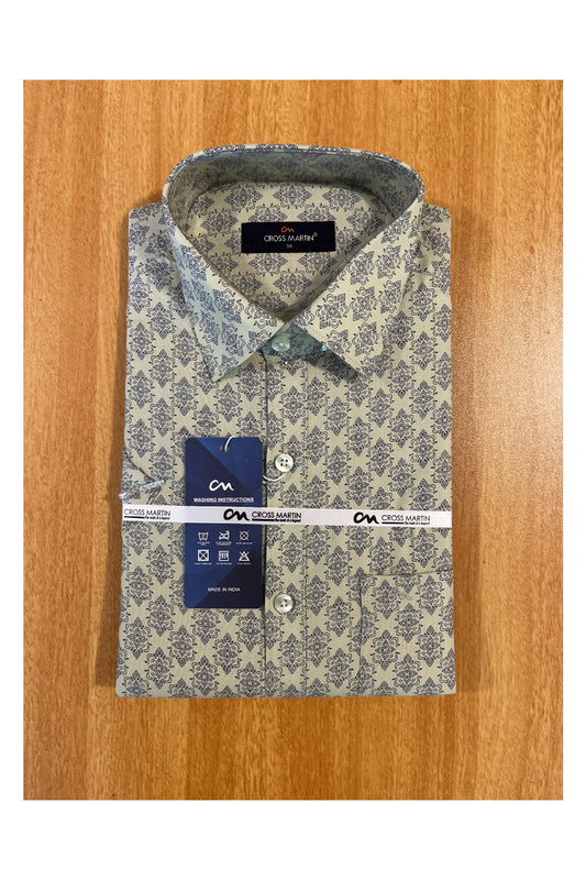 Pure Cotton Green Printed Shirt SLSHIRT 38 HS