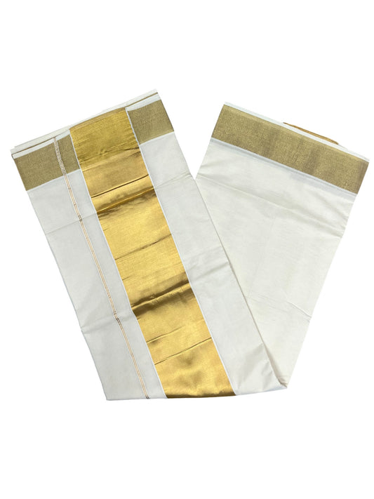 Southloom Pure Cotton Kerala Saree with 5 inch Gold Kasavu Border