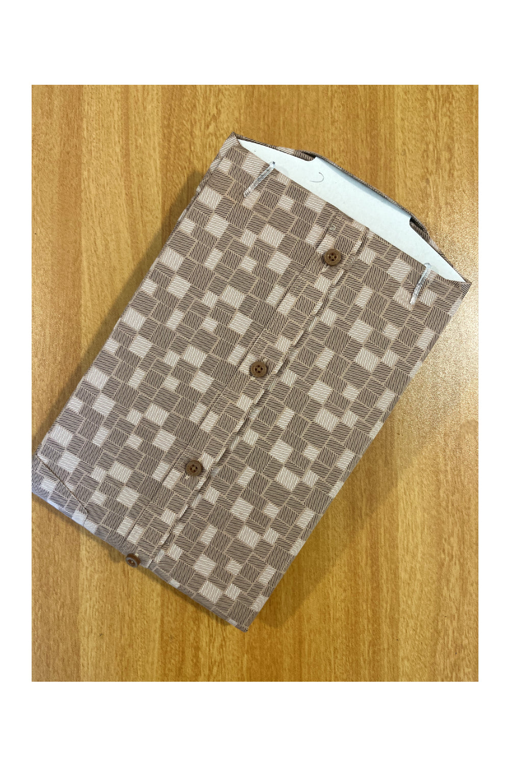 Pure Cotton Brown Printed Shirt (38 FS)