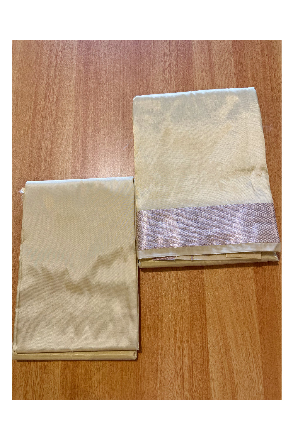Southloom Semi Silk Mundu / Vesthi / Dhothi Set with Matching Silk Shirt Piece