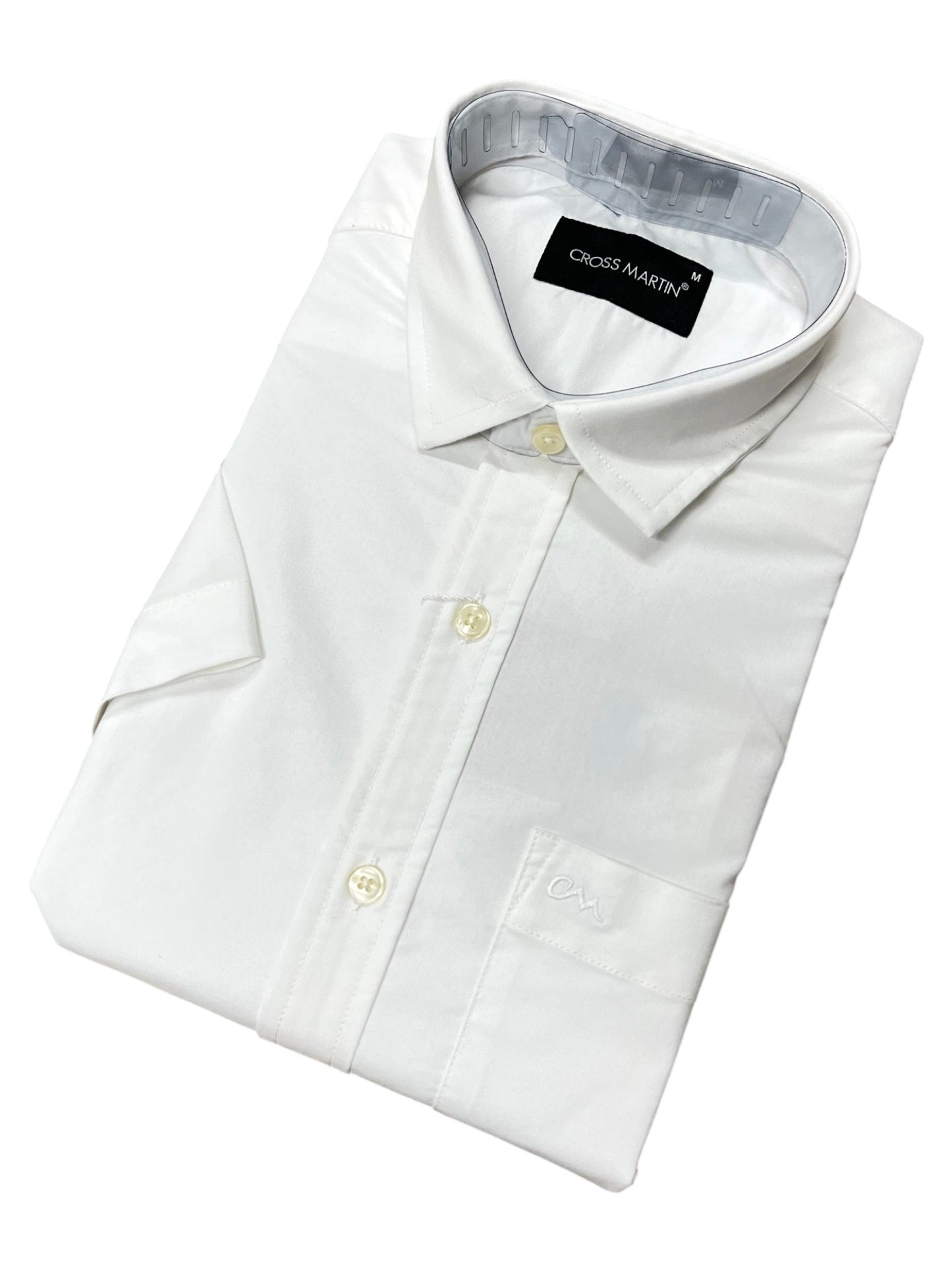Southloom Cotton Pure White Plain Shirt SLSHIRT 38 HS (M)