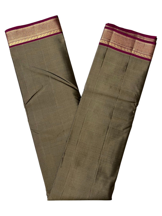 Southloom Pure Handloom Bridal Kanchipuram Silk Saree with Korvai Work