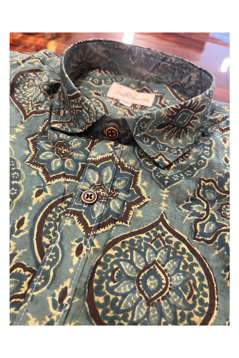 Southloom Jaipur Pure Cotton Printed Shirt For Men (XL)