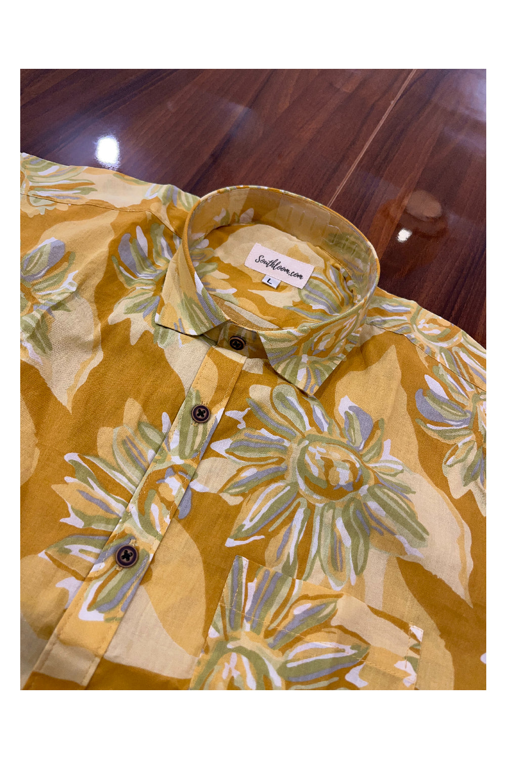 Southloom Jaipur Pure Cotton Printed Shirt For Men (Large)