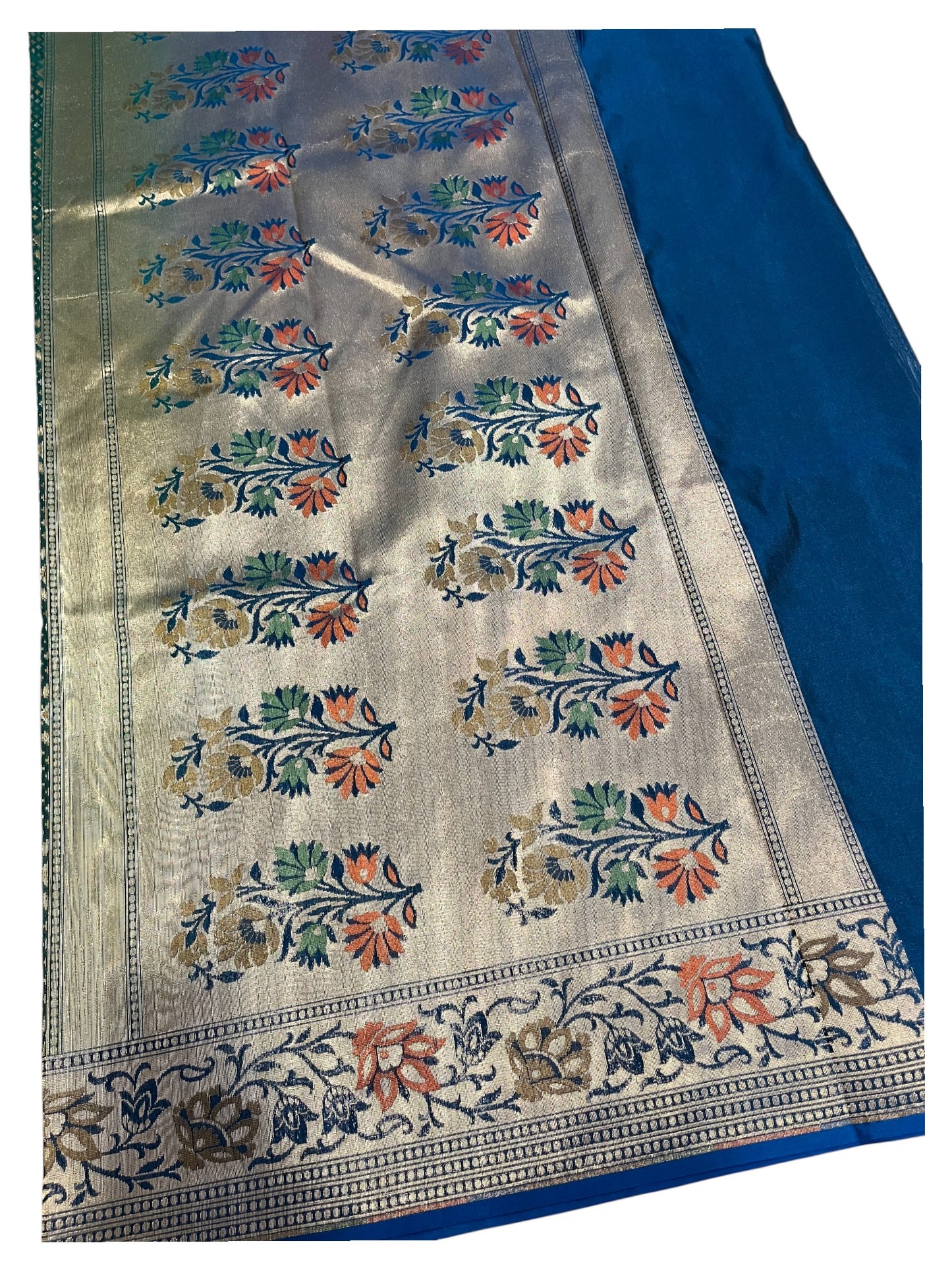 Southloom Banarasi Silk Saree with Woven Work on Body and Borders