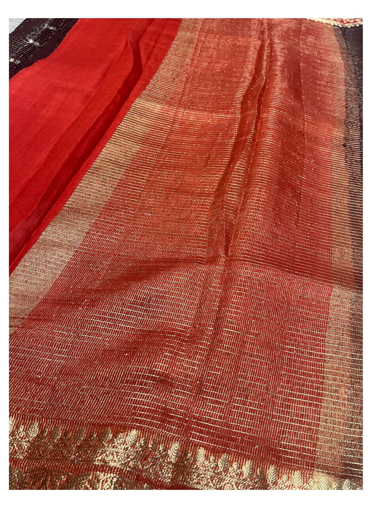 Southloom Banarasi Semi Silk Saree with Woven Work on Body(Brown)