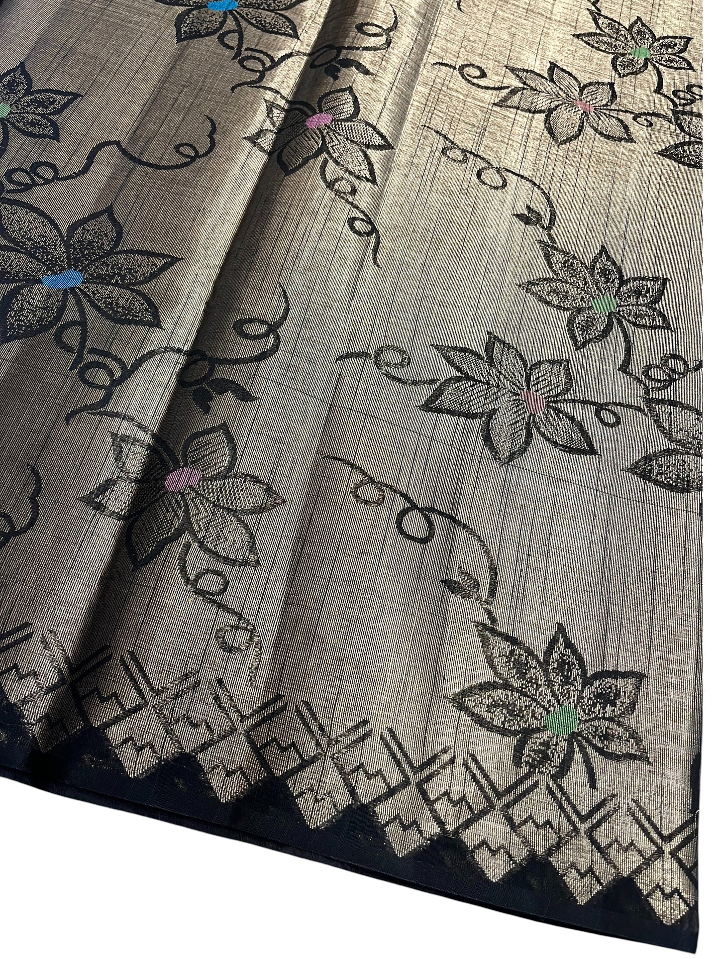 Southloom Banarasi Silk Saree with Woven Work on Body and Borders (Beige)