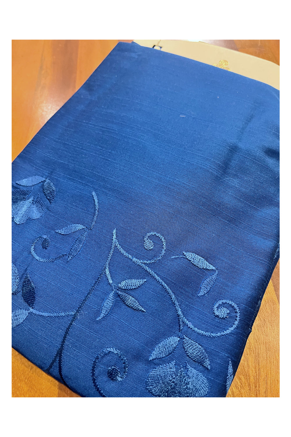 Southloom Blue Floral Woven Semi Silk Short Kurta for Men