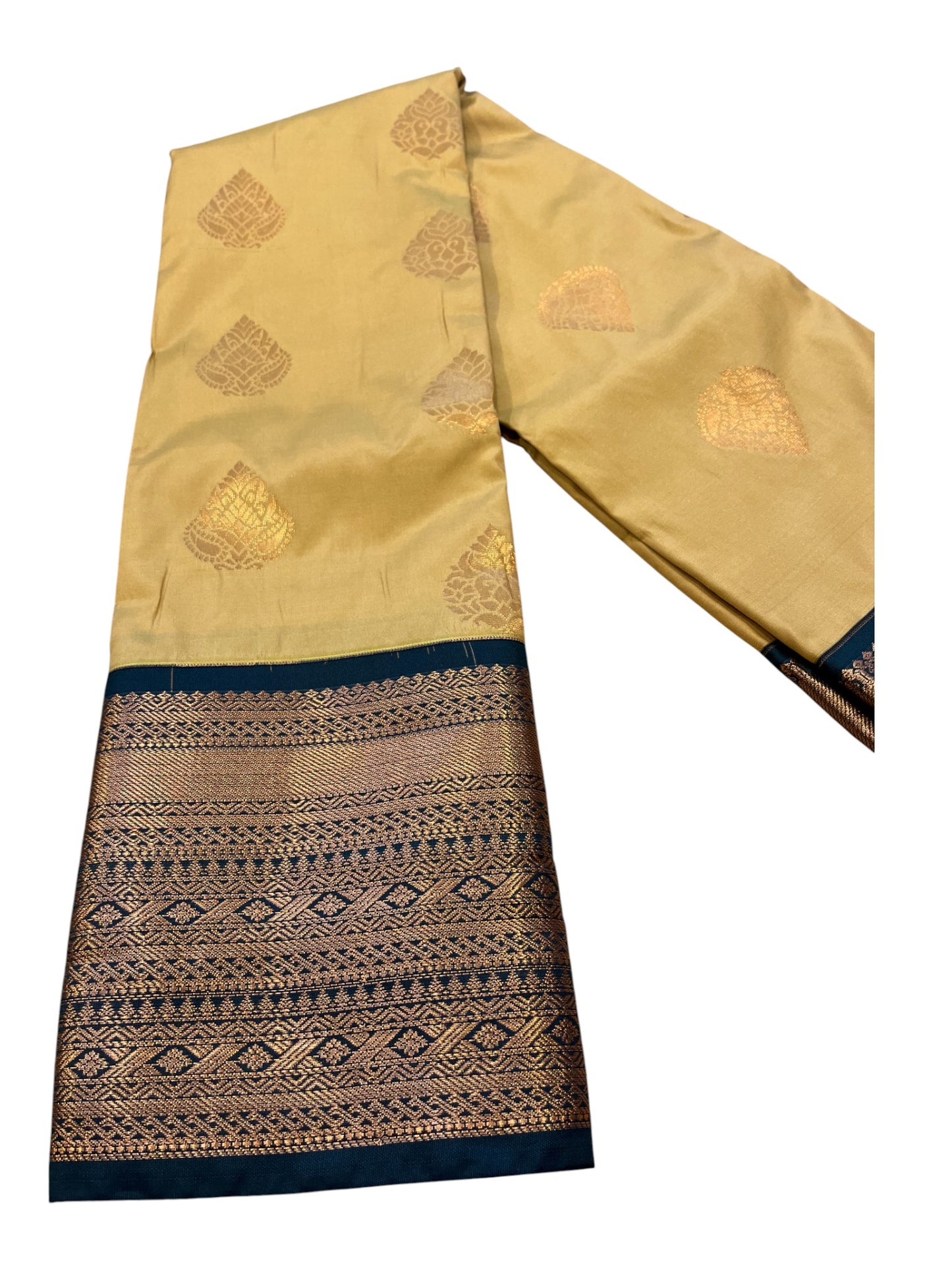 Southloom Banarasi Semi Silk Saree with Woven Work on Body (Yellow)