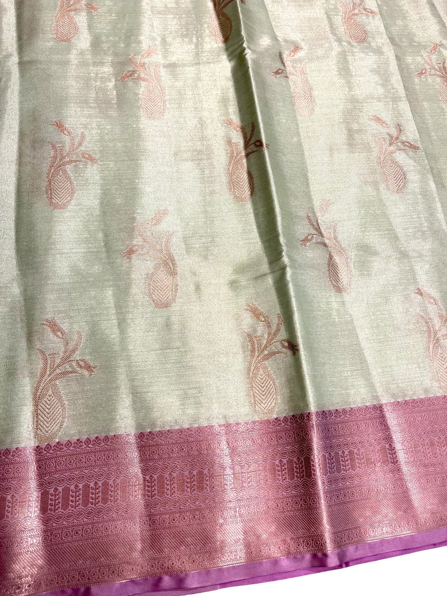 Southloom Semi Banarasi Katan Tissue Saree with Woven Work on Body and Borders