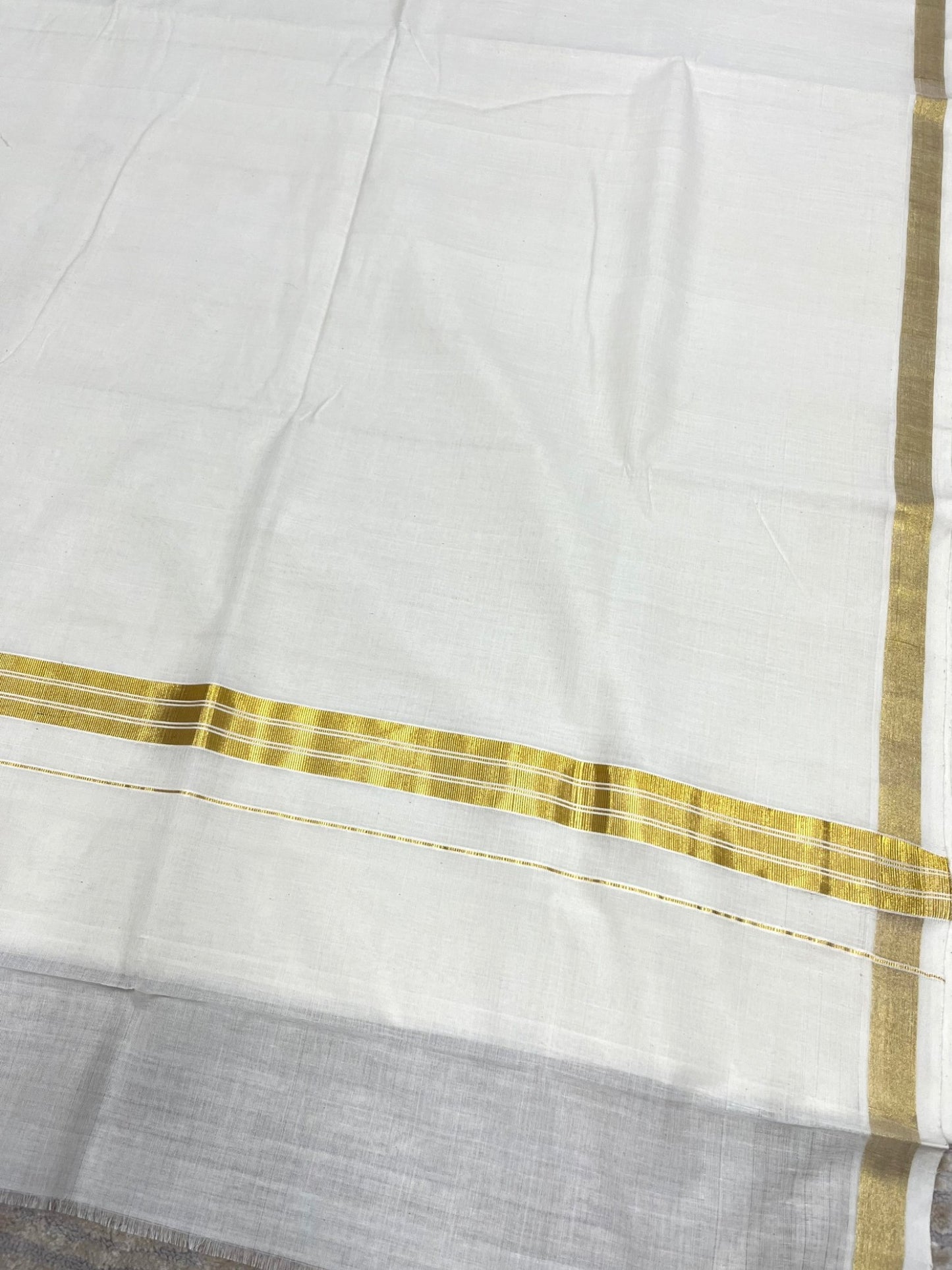 Southloom Super Premium Balaramapuram Handloom Cotton Saree with Gold Kasavu and Border