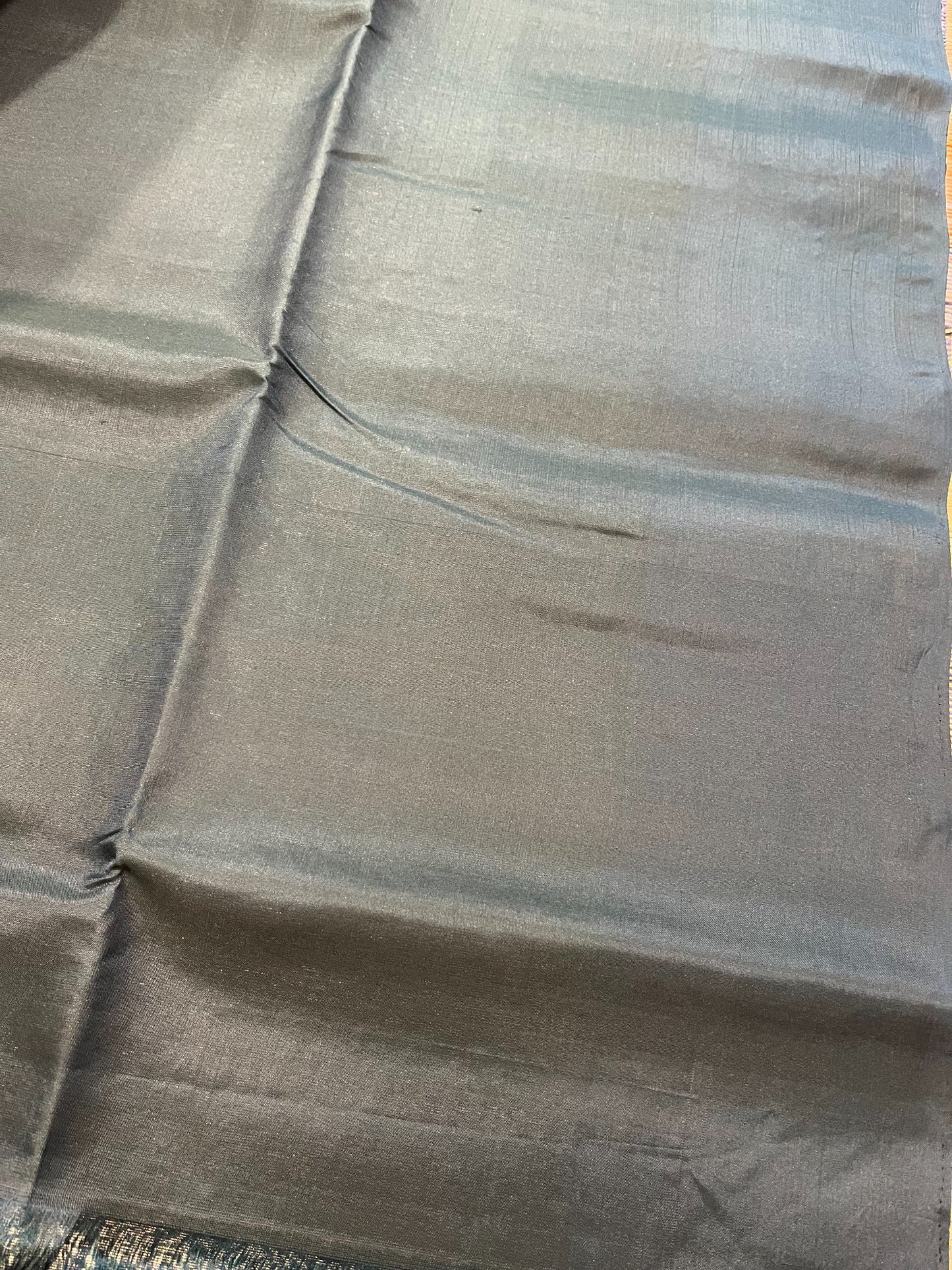 Southloom Pure Handloom Bridal Kanchipuram Silk Saree with Korvai Work (Green & Blue)