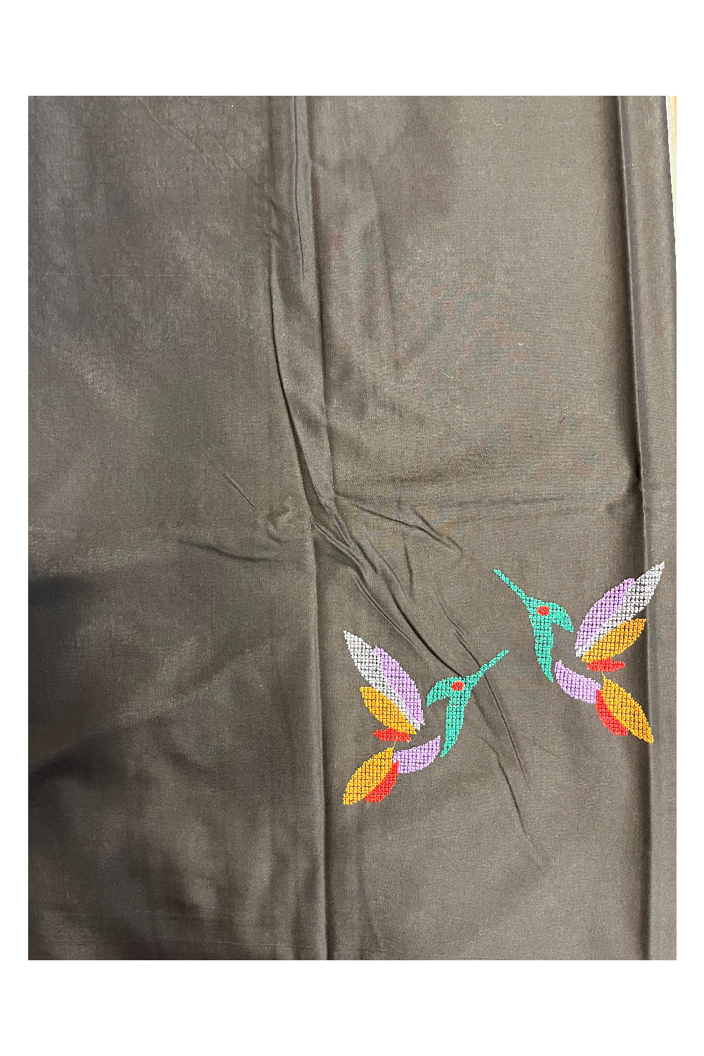 Southloom Kerala Cotton Saree with Lines on Body in Grey