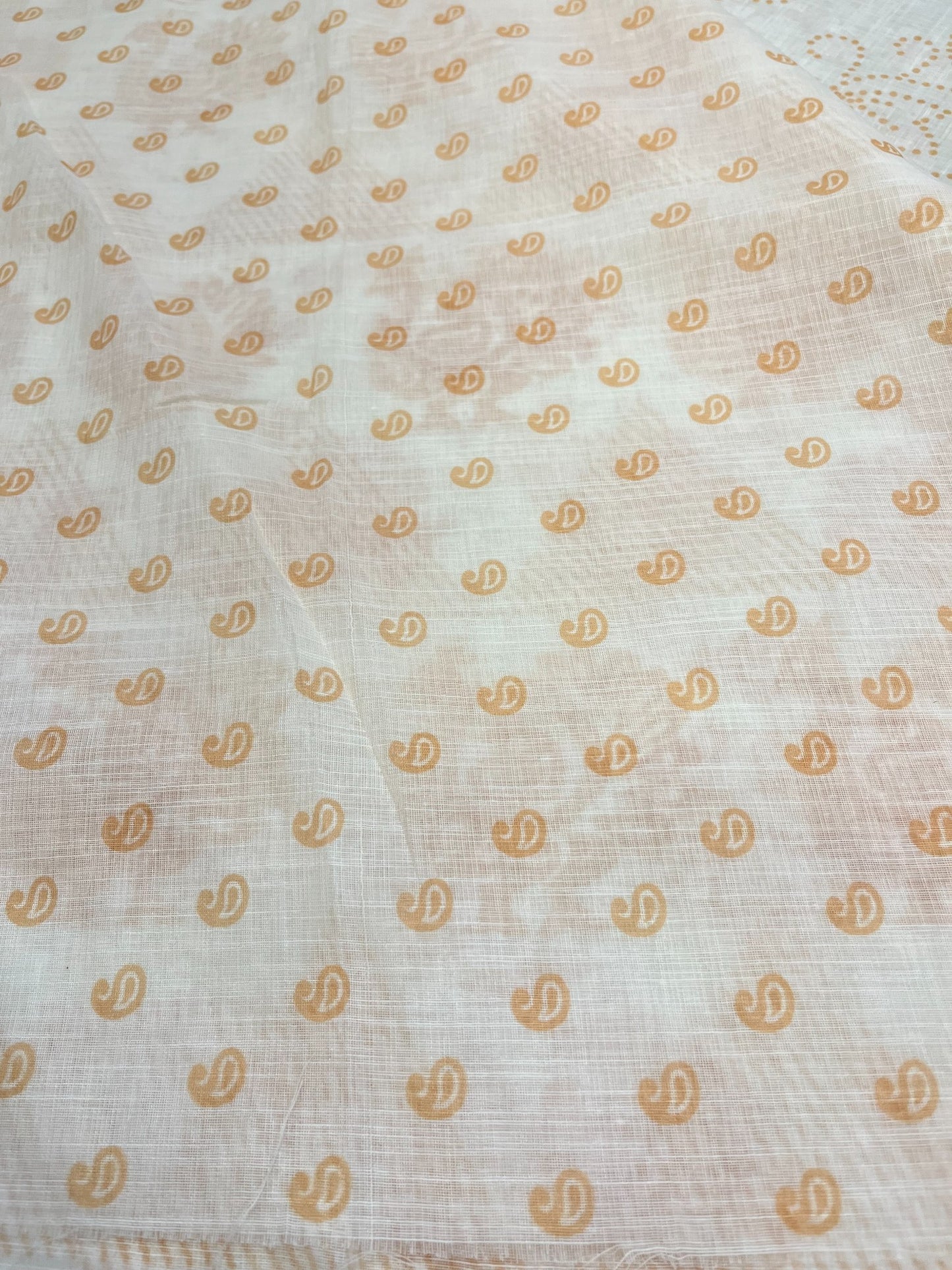 Southloom Cotton Saree with Floral Works Across Body in Beige