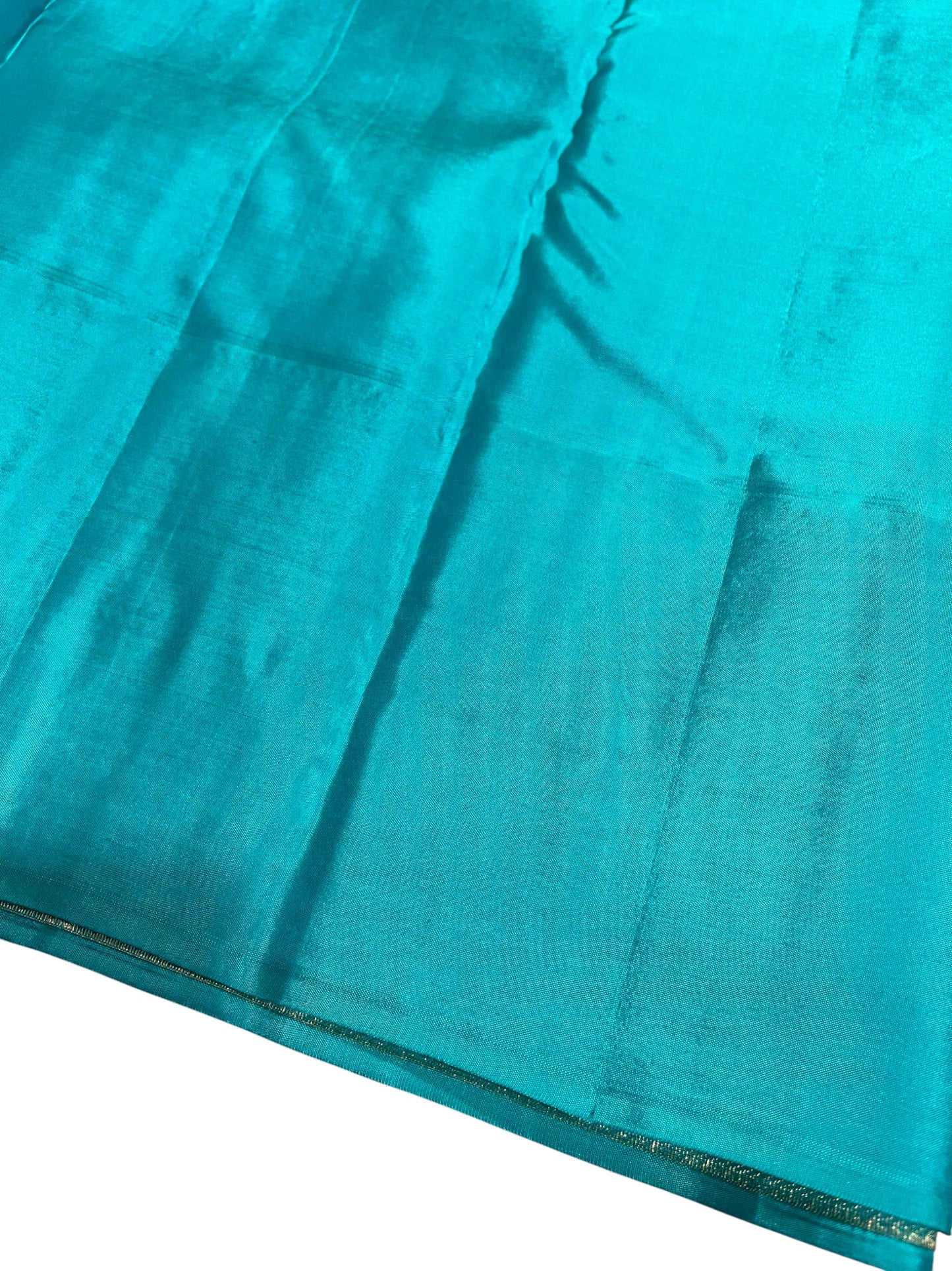 Southloom Premium Bridal Handloom Kanchipuram Silk Saree With Butta Works (Orange & Blue)