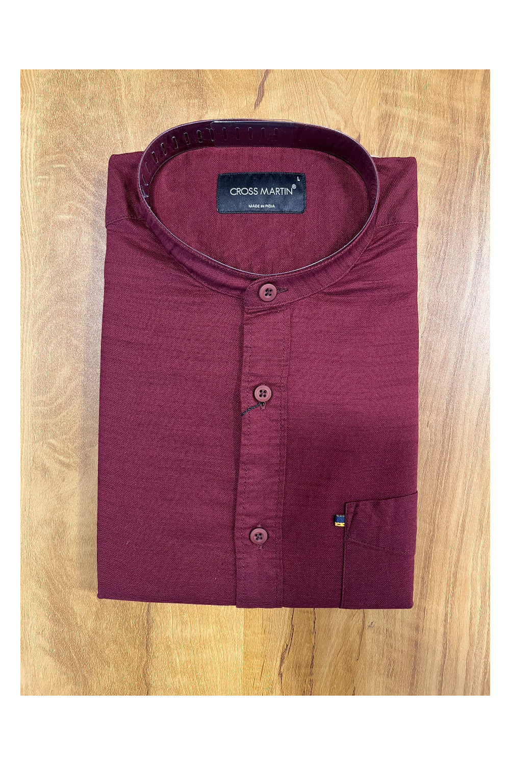 Southloom Maroon Short Cotton Kurta Shirt for Men