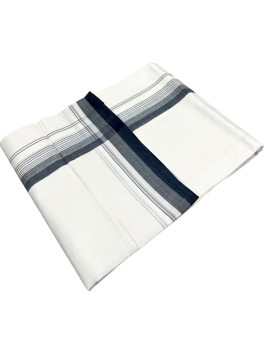 Southloom Pure Cotton Mundu with Blue Border (South Indian Kerala Dhoti)