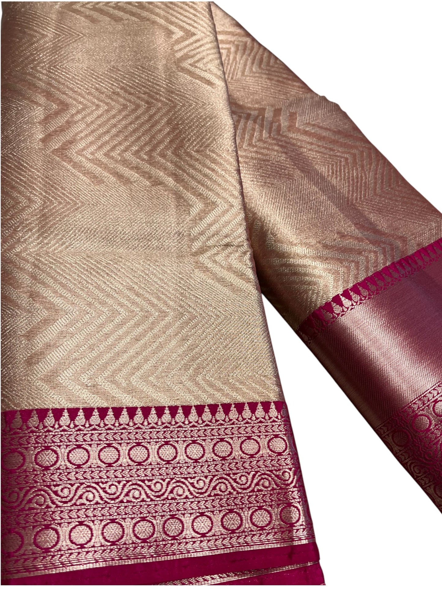 Southloom Semi Banarasi Katan Tissue Saree with Woven Work on Body and Borders