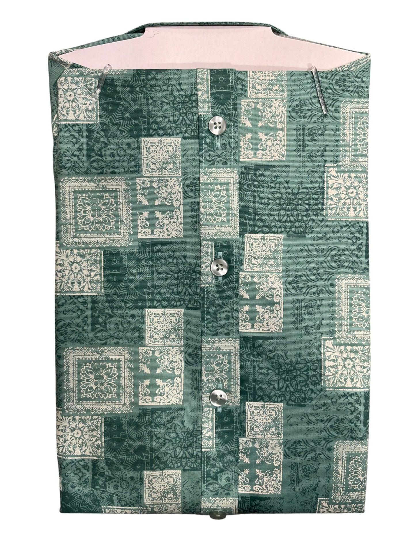 Southloom Pure Cotton Green Printed Shirt (38 FS)